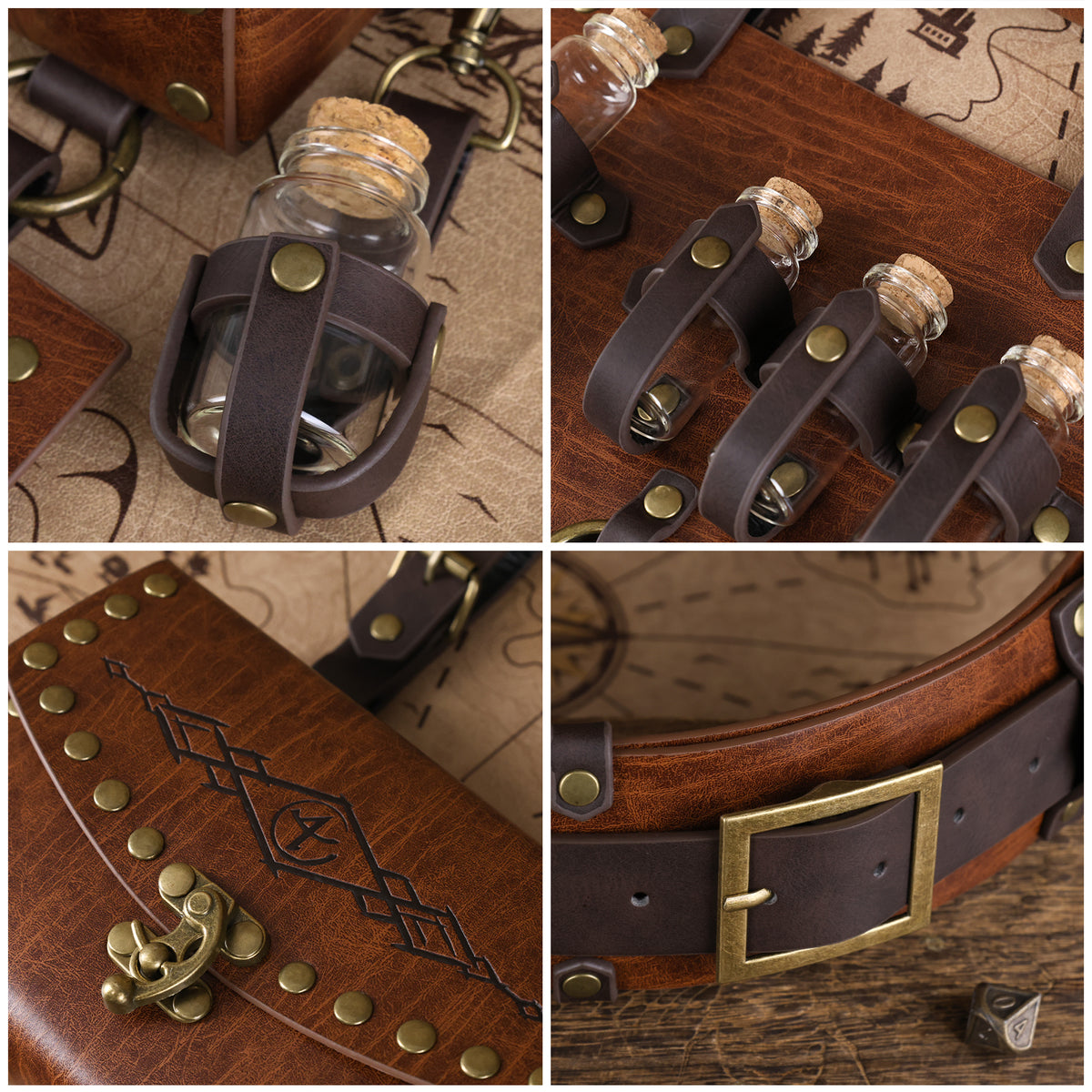 HiiFeuer Medieval Faux Leather Wide Belt Thigh Armor