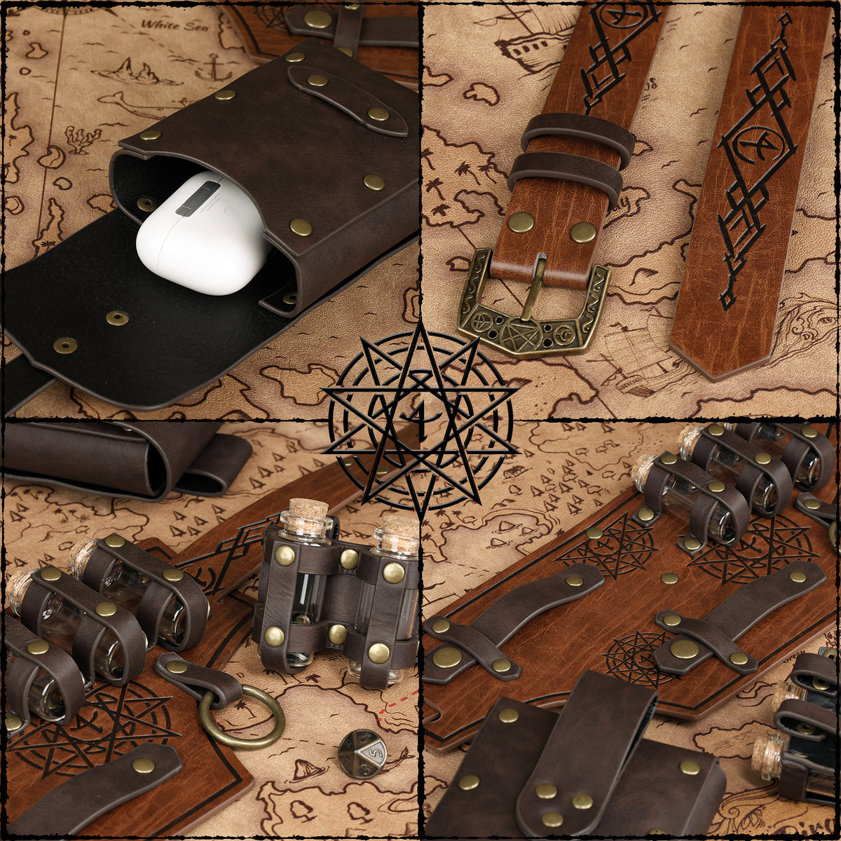HiiFeuer 4 PCs Medieval Alchemy Costume