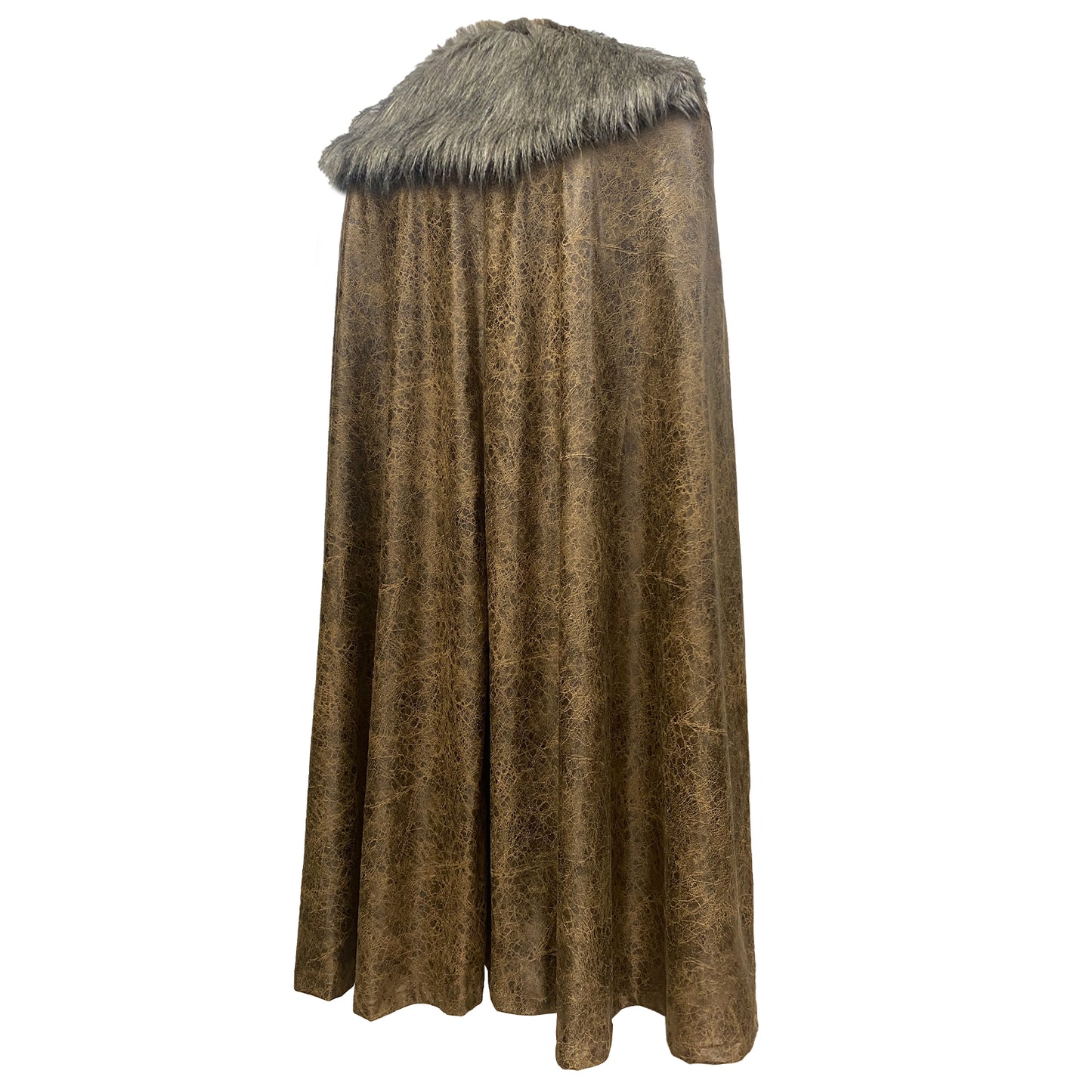 HiiFeuer Medieval Barbarian Cloak with Artificial Fur Shawl, Wrap Collar Viking Warrior Cape, Renaissance Role Play Costume
