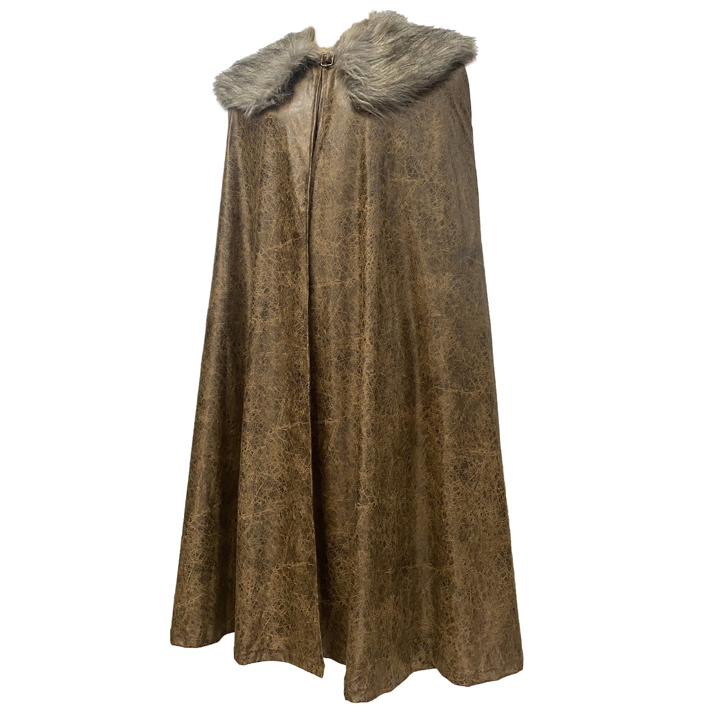 HiiFeuer Medieval Barbarian Cloak with Artificial Fur Shawl, Wrap Collar Viking Warrior Cape, Renaissance Role Play Costume