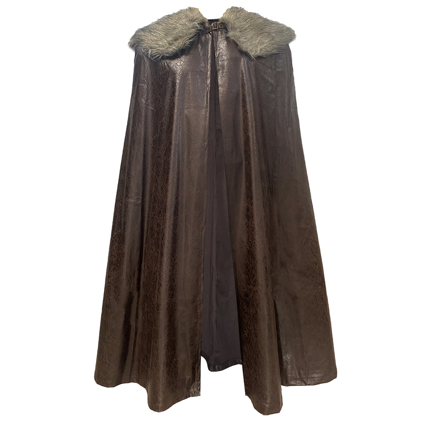 HiiFeuer Medieval Barbarian Cloak with Artificial Fur Shawl, Wrap Collar Viking Warrior Cape, Renaissance Role Play Costume
