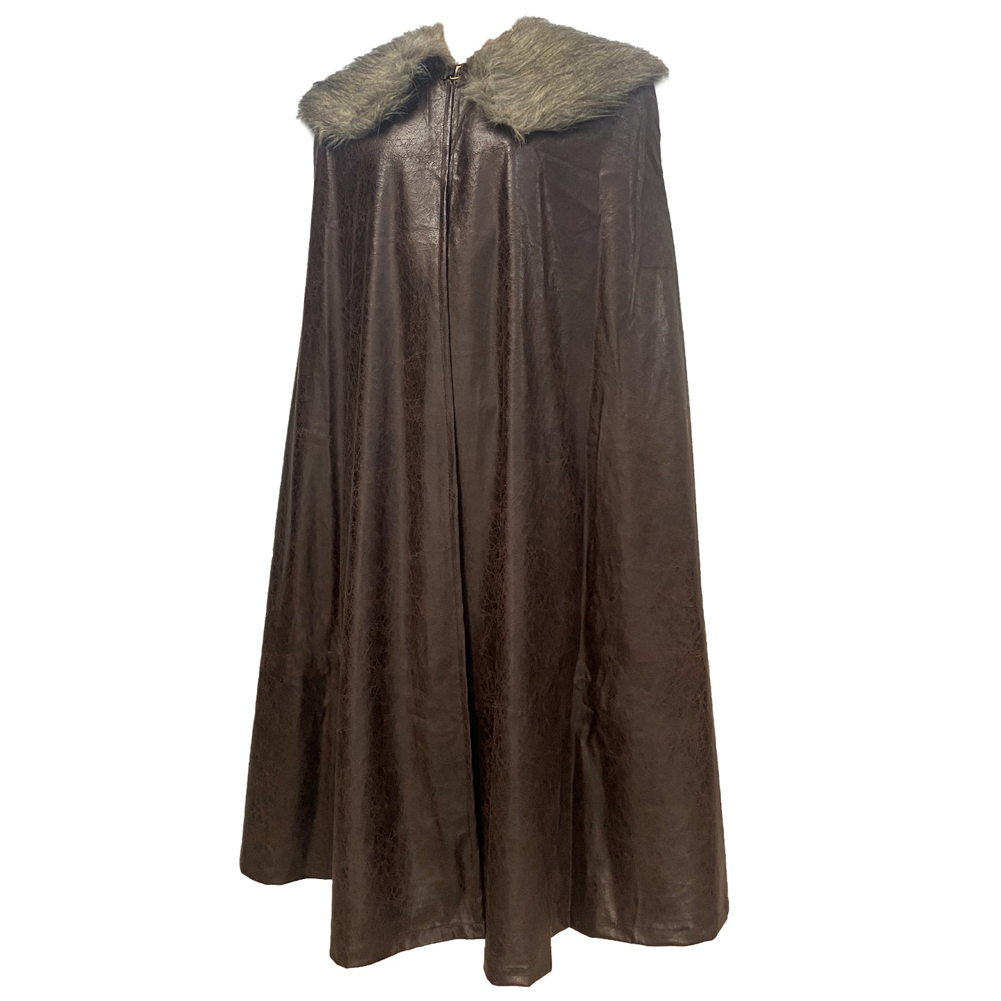 HiiFeuer Medieval Barbarian Cloak with Artificial Fur Shawl, Wrap Collar Viking Warrior Cape, Renaissance Role Play Costume
