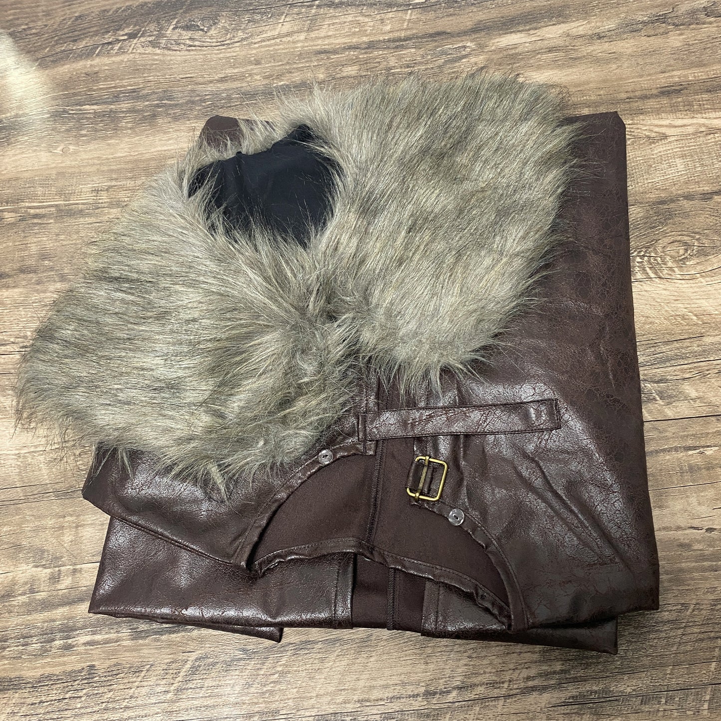 HiiFeuer Medieval Barbarian Cloak with Artificial Fur Shawl, Wrap Collar Viking Warrior Cape, Renaissance Role Play Costume