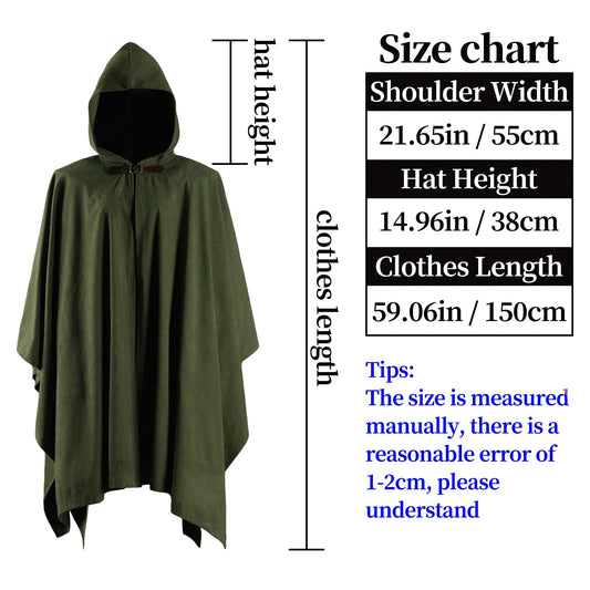 Medieval Corduroy Hooded Cloak