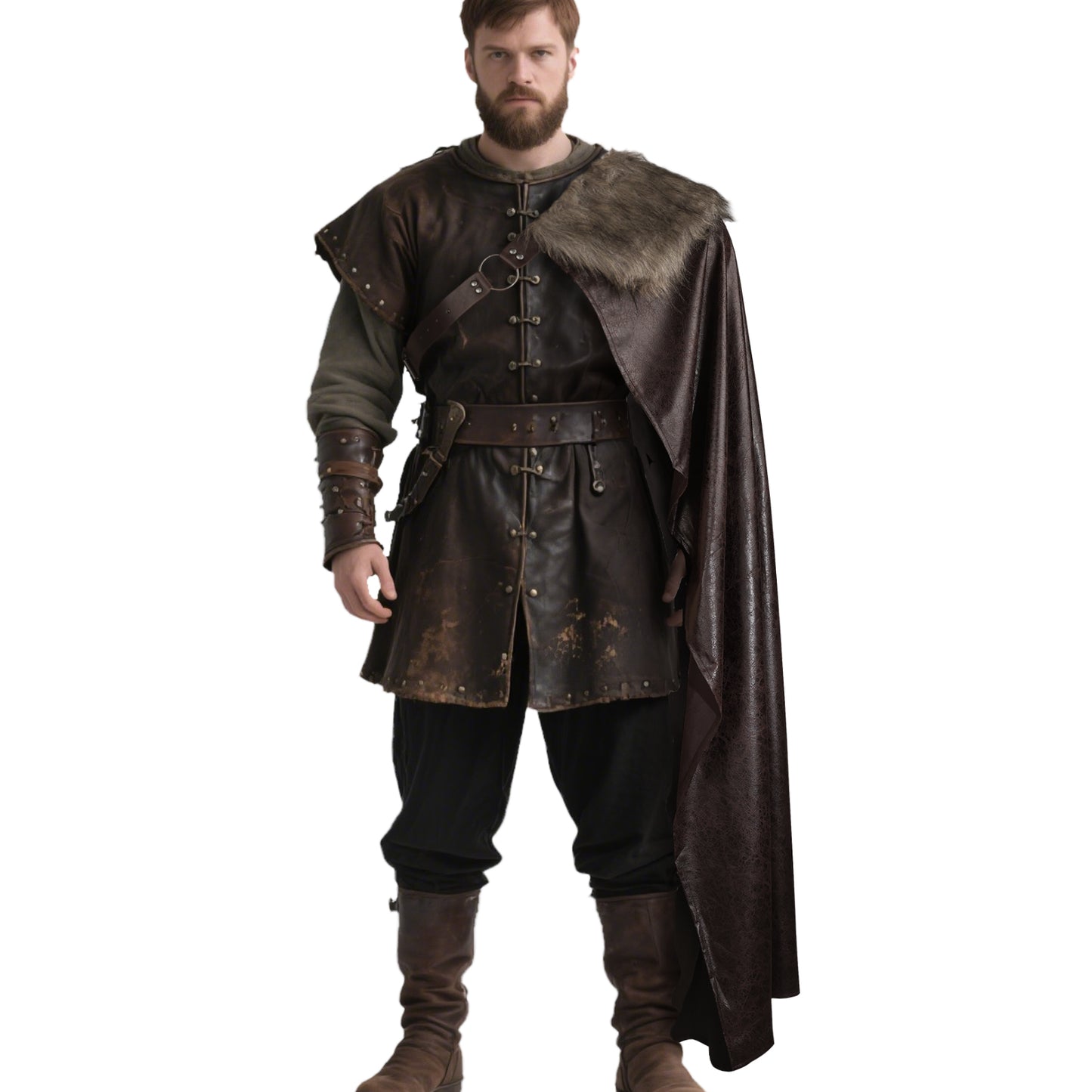 Medieval Artificial Fur Shawl Half Shoulder Cape