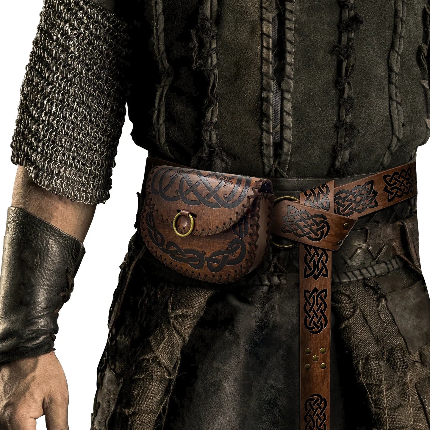 Medieval Embossed Belt with Belt Bag