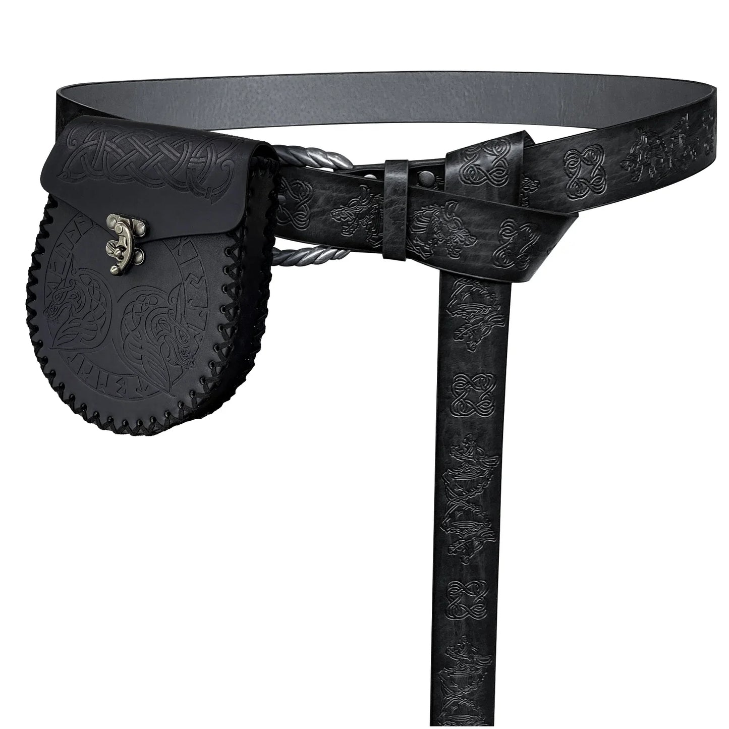 Medieval Embossed Belt with Belt Bag