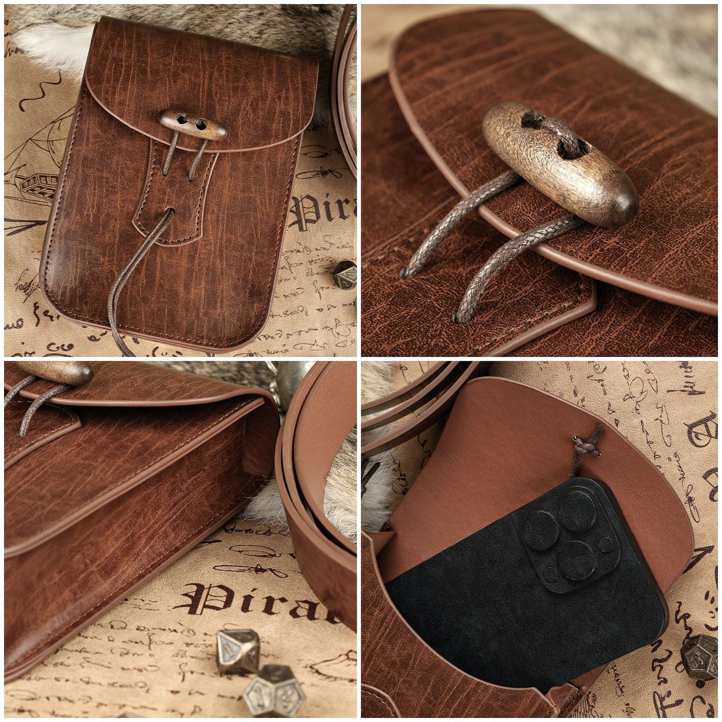 Medieval Faux Leather Belt Bag