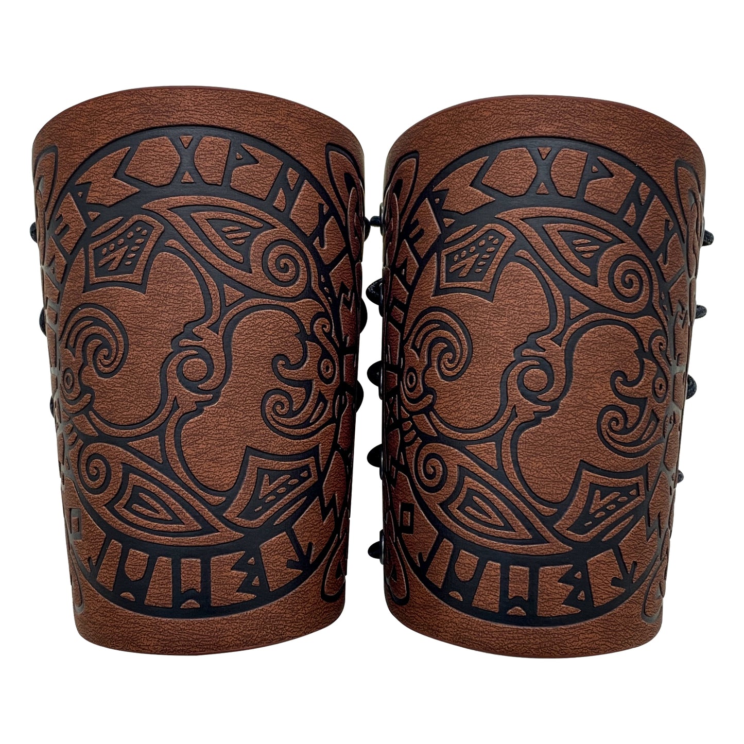 HiiFeuer Viking Arm Bracer, Embossed Norse Symbol Faux Leather Arm Armor, Medieval Faux Leather Arm Wristband for LARP