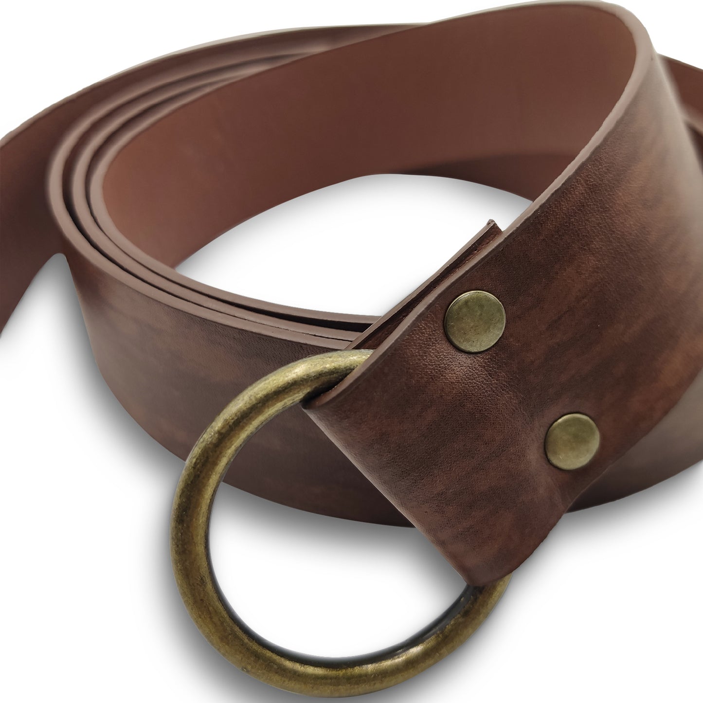 HiiFeuer Medieval Embossed PU Leather O-Ring Belt, Retro Renaissance Knight Belt