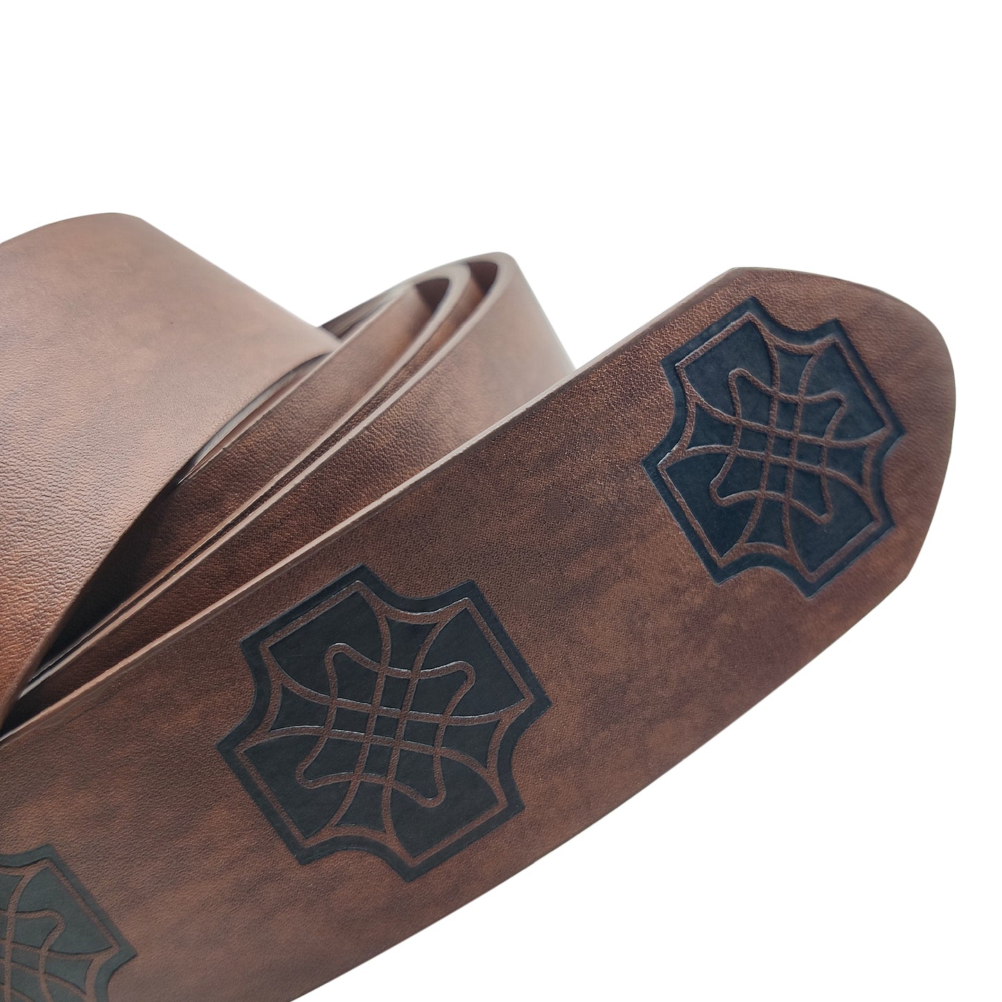 HiiFeuer Medieval Embossed PU Leather O-Ring Belt, Retro Renaissance Knight Belt