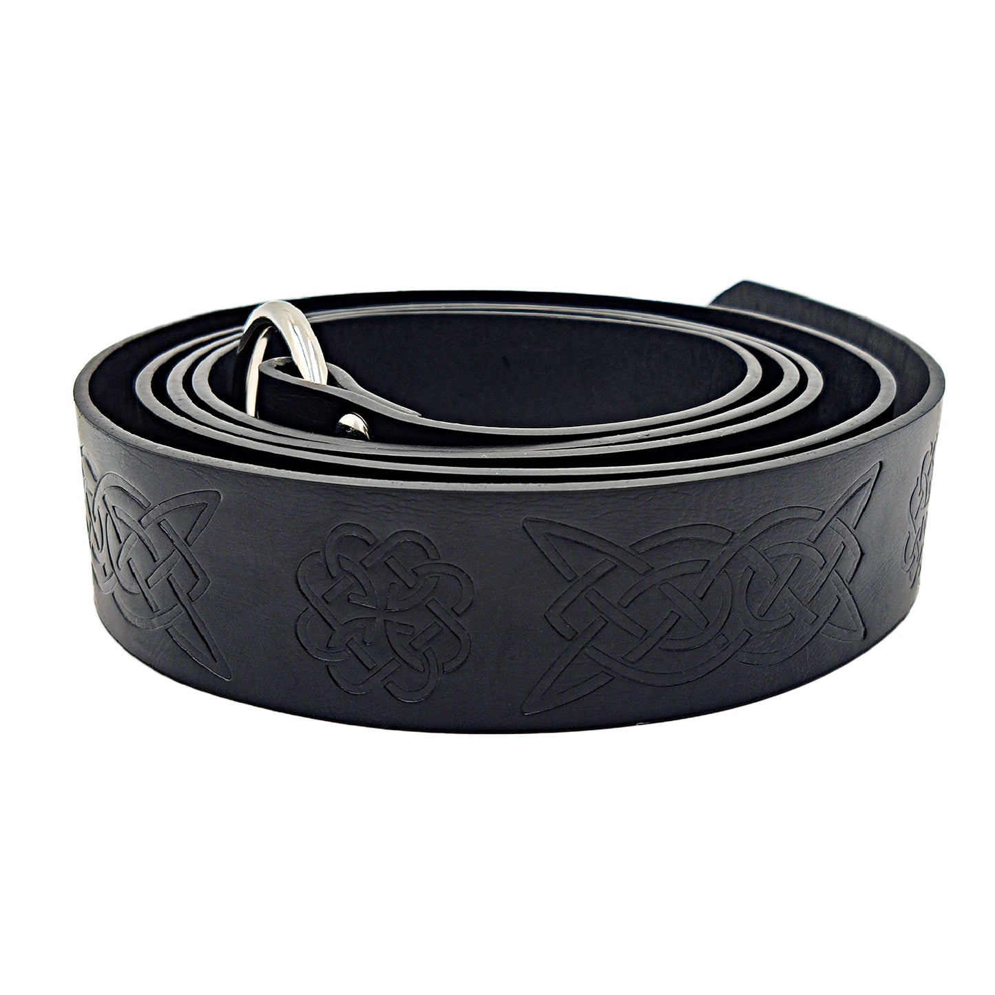 HiiFeuer Medieval Embossed PU Leather O-Ring Belt, Retro Renaissance Knight Belt