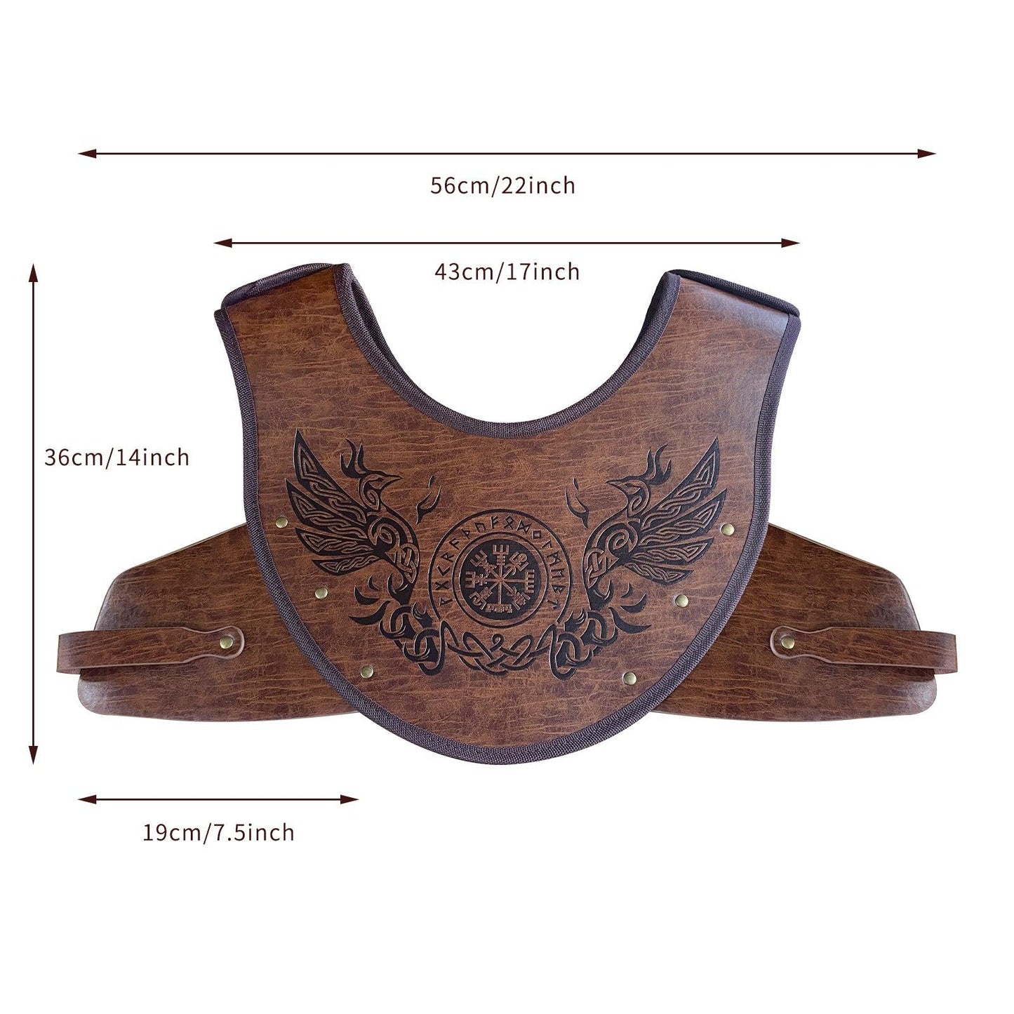 HiiFeuer Embossed PU Leather Chest Armor, Viking Warrior Chest Armor, Medieval Knight Armor for LARP Cosplay Activities