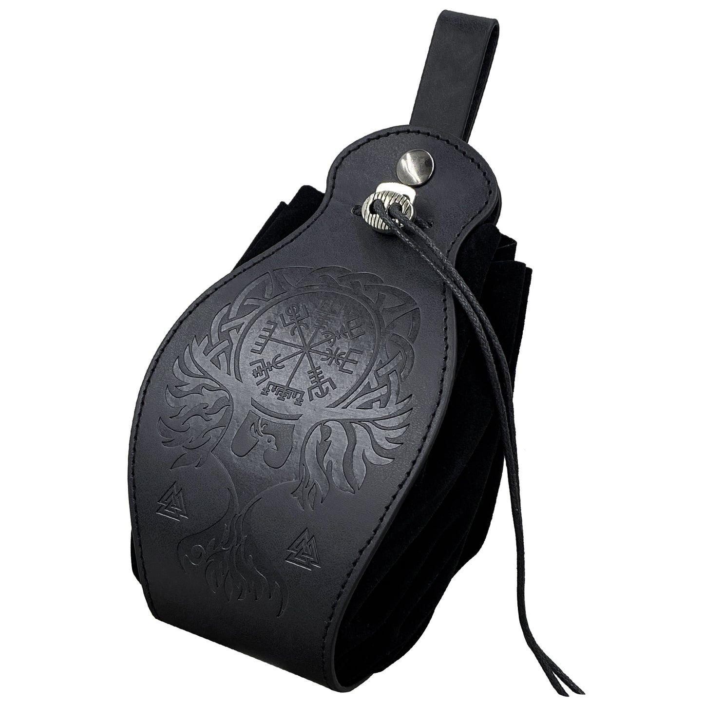 HiiFeuer Medieval Faux Leather Pouch, Portable Drawstring Purse, Vintage Belt Pouch Dice Bag For LARP Ren Faire