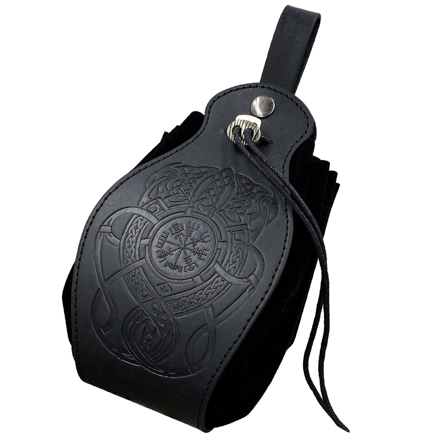 HiiFeuer Medieval Faux Leather Pouch, Portable Drawstring Purse, Vintage Belt Pouch Dice Bag For LARP Ren Faire