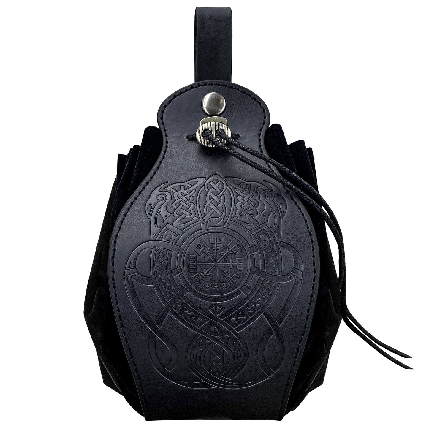 HiiFeuer Medieval Faux Leather Pouch, Portable Drawstring Purse, Vintage Belt Pouch Dice Bag For LARP Ren Faire