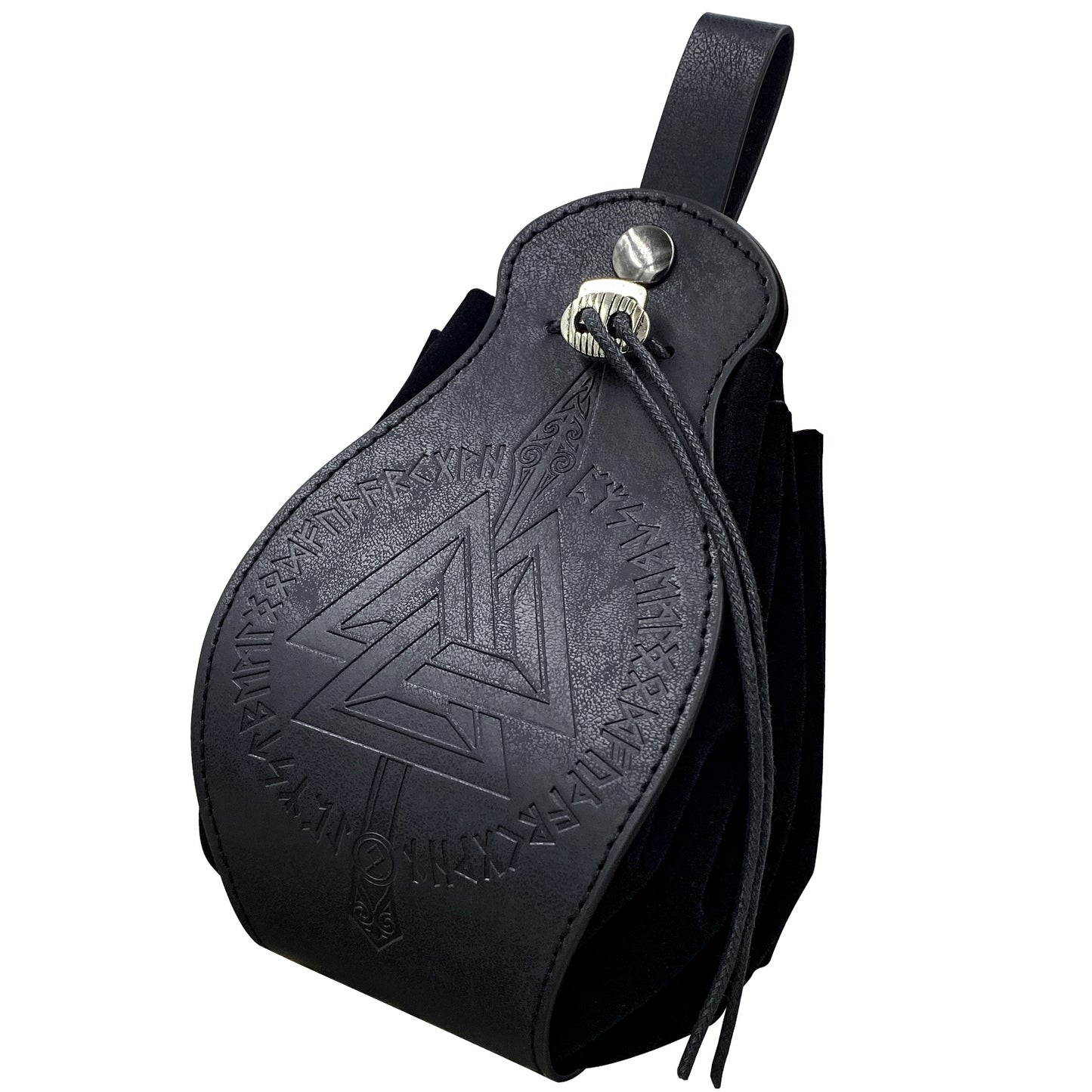 HiiFeuer Medieval Faux Leather Pouch, Portable Drawstring Purse, Vintage Belt Pouch Dice Bag For LARP Ren Faire