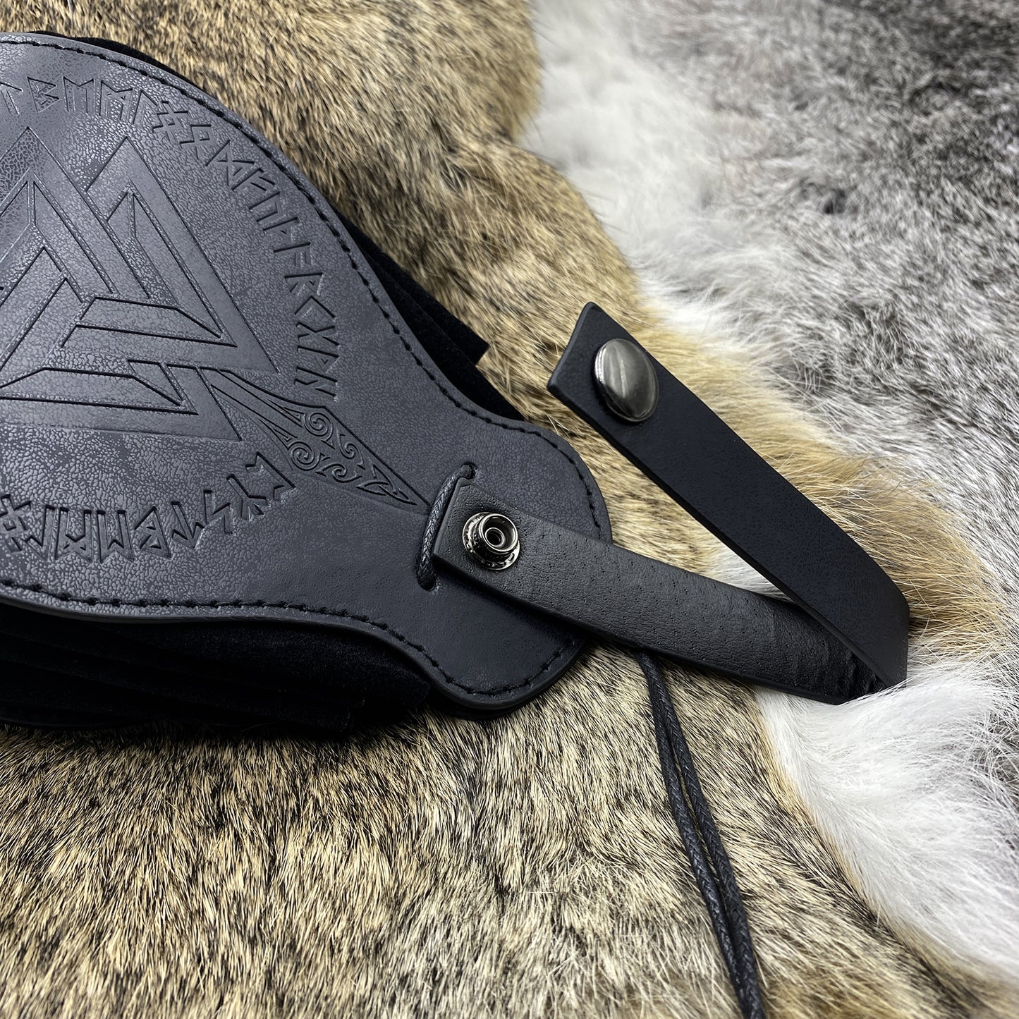 HiiFeuer Medieval Faux Leather Pouch, Portable Drawstring Purse, Vintage Belt Pouch Dice Bag For LARP Ren Faire