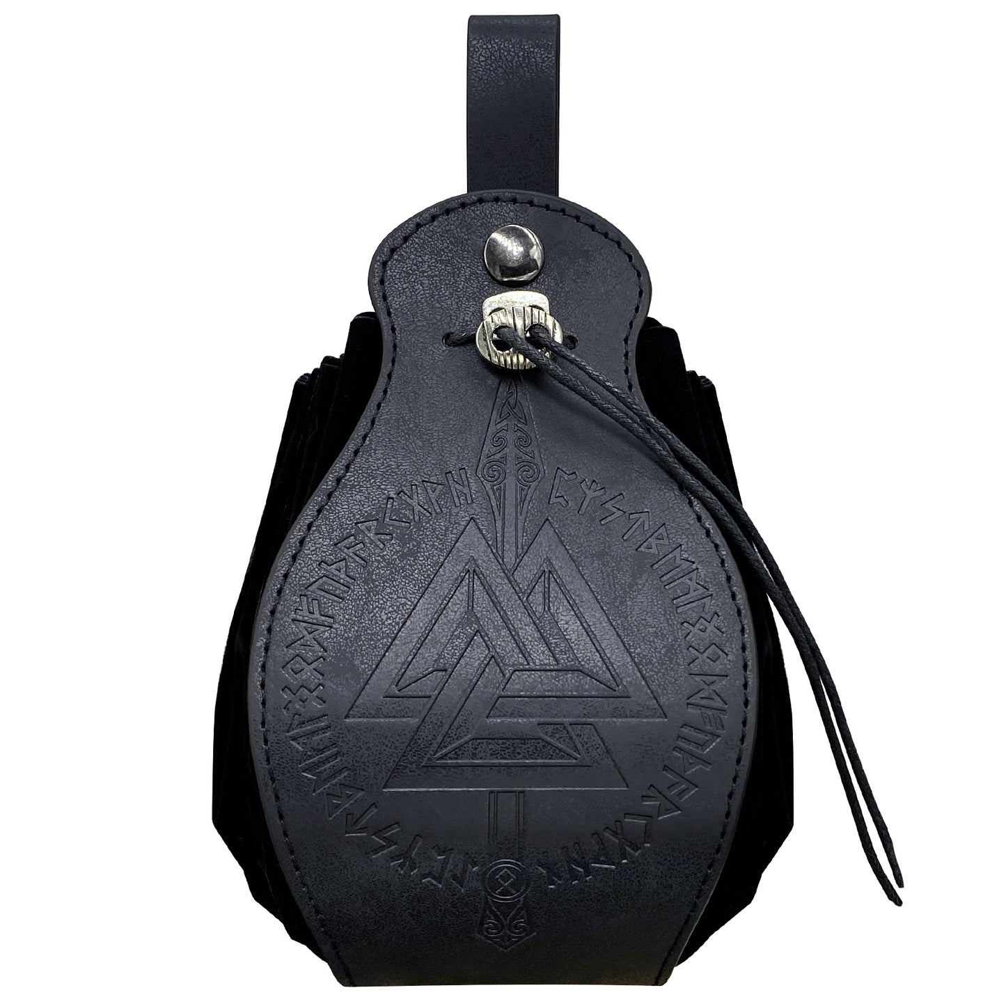 HiiFeuer Medieval Faux Leather Pouch, Portable Drawstring Purse, Vintage Belt Pouch Dice Bag For LARP Ren Faire