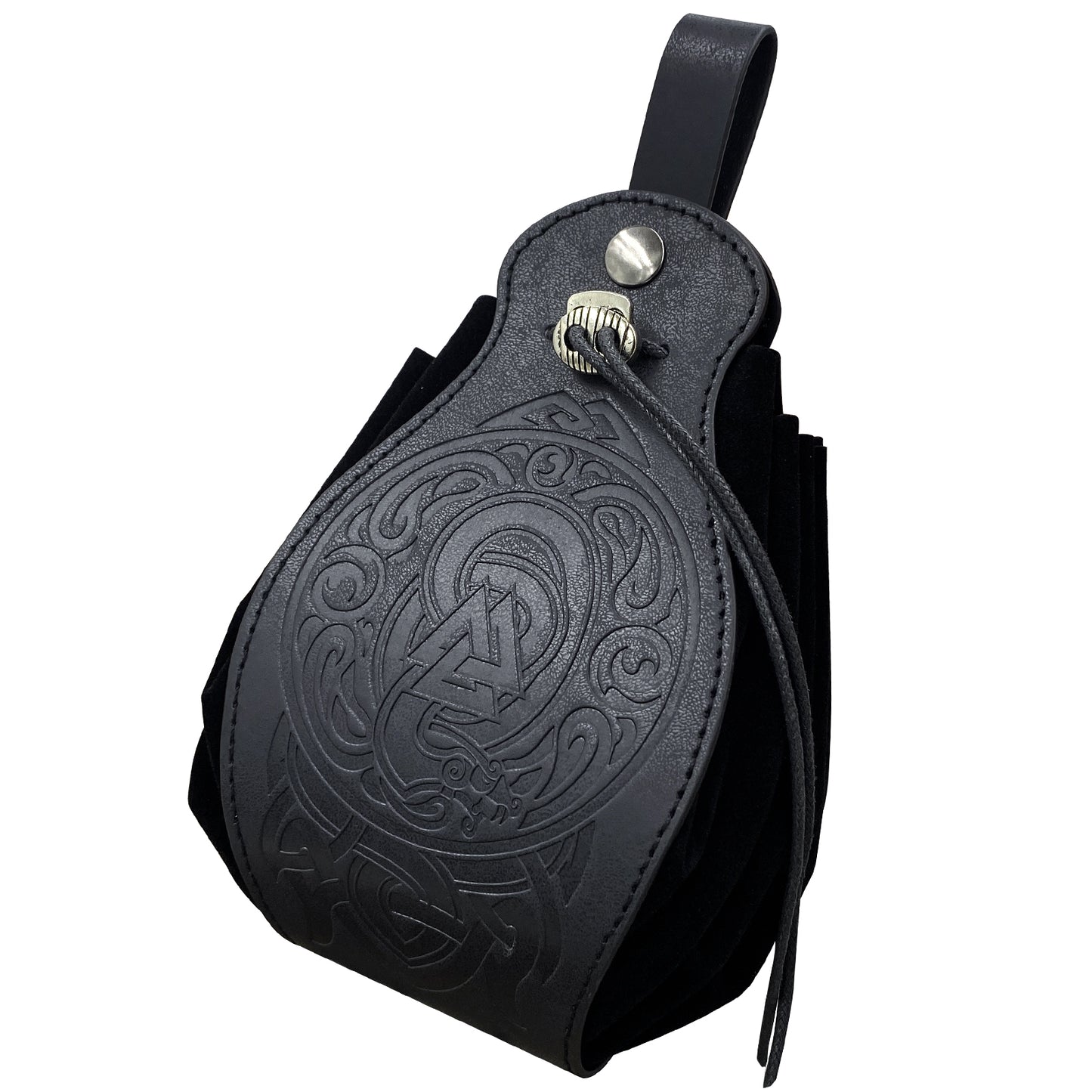 HiiFeuer Medieval Faux Leather Pouch, Portable Drawstring Purse, Vintage Belt Pouch Dice Bag For LARP Ren Faire