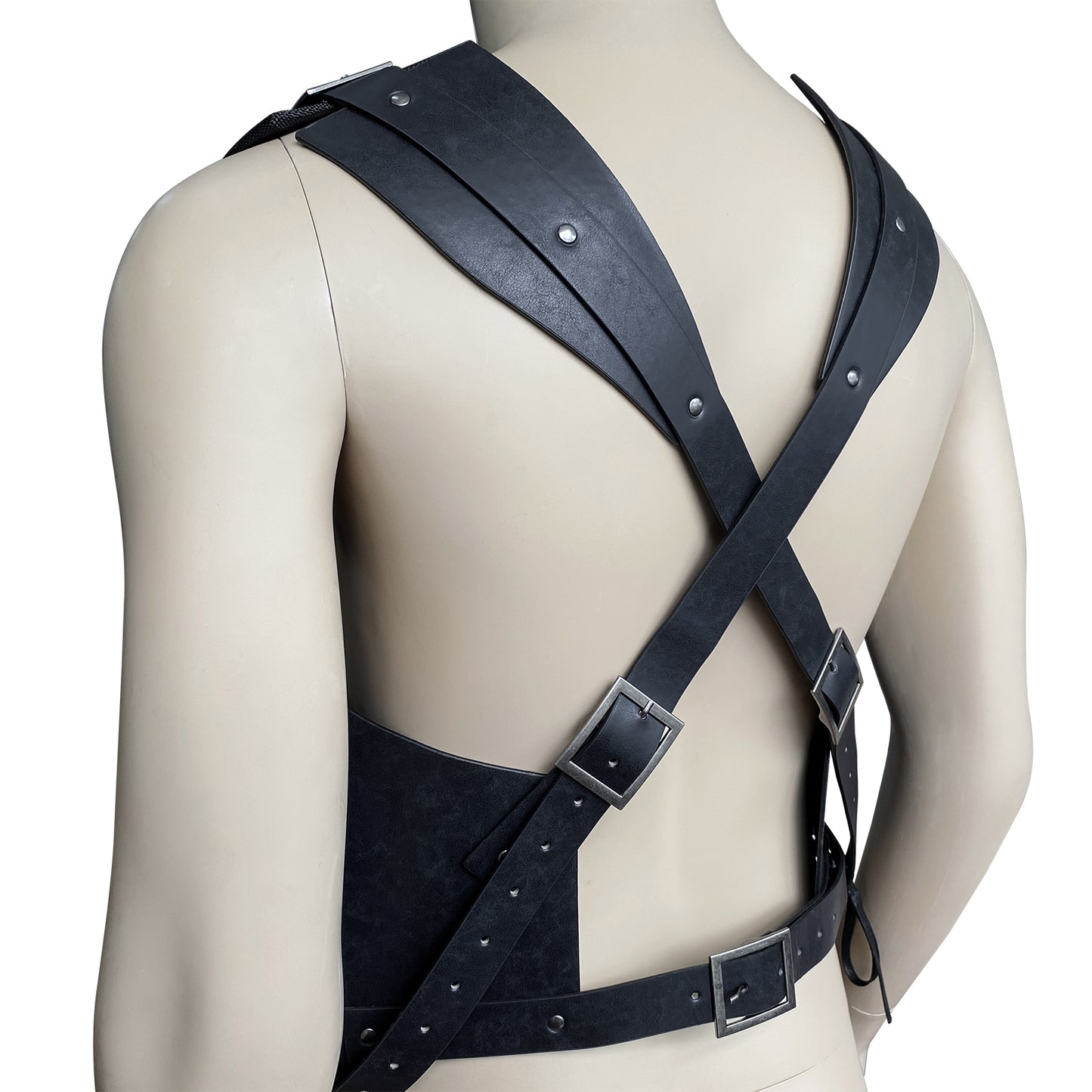 HiiFeuer Viking Warrior PU Leather Chest Armor, Retro Knight Leather Body Armor, Medieval Armor for LARP/Cosplay