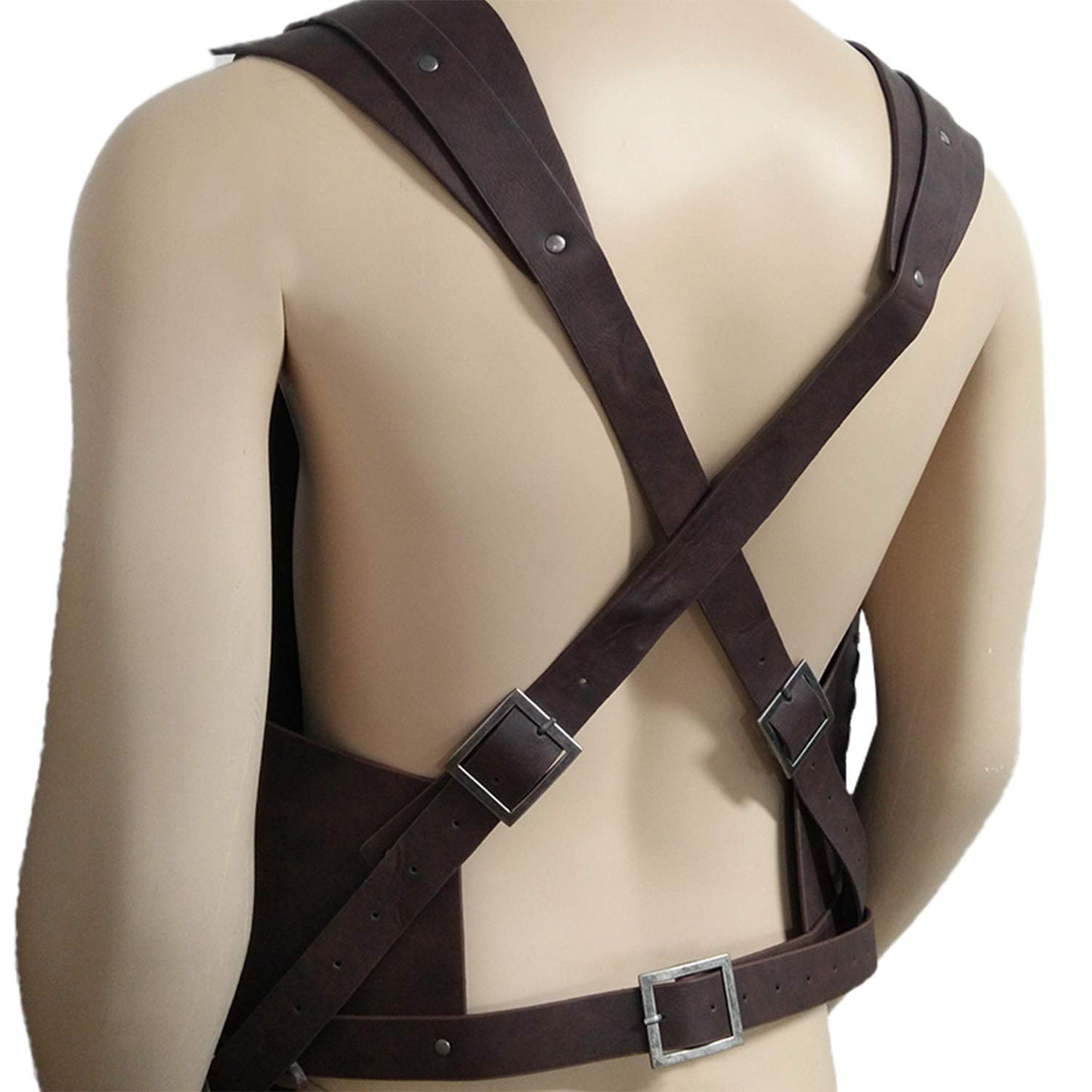 HiiFeuer Viking Warrior PU Leather Chest Armor, Retro Knight Leather Body Armor, Medieval Armor for LARP/Cosplay