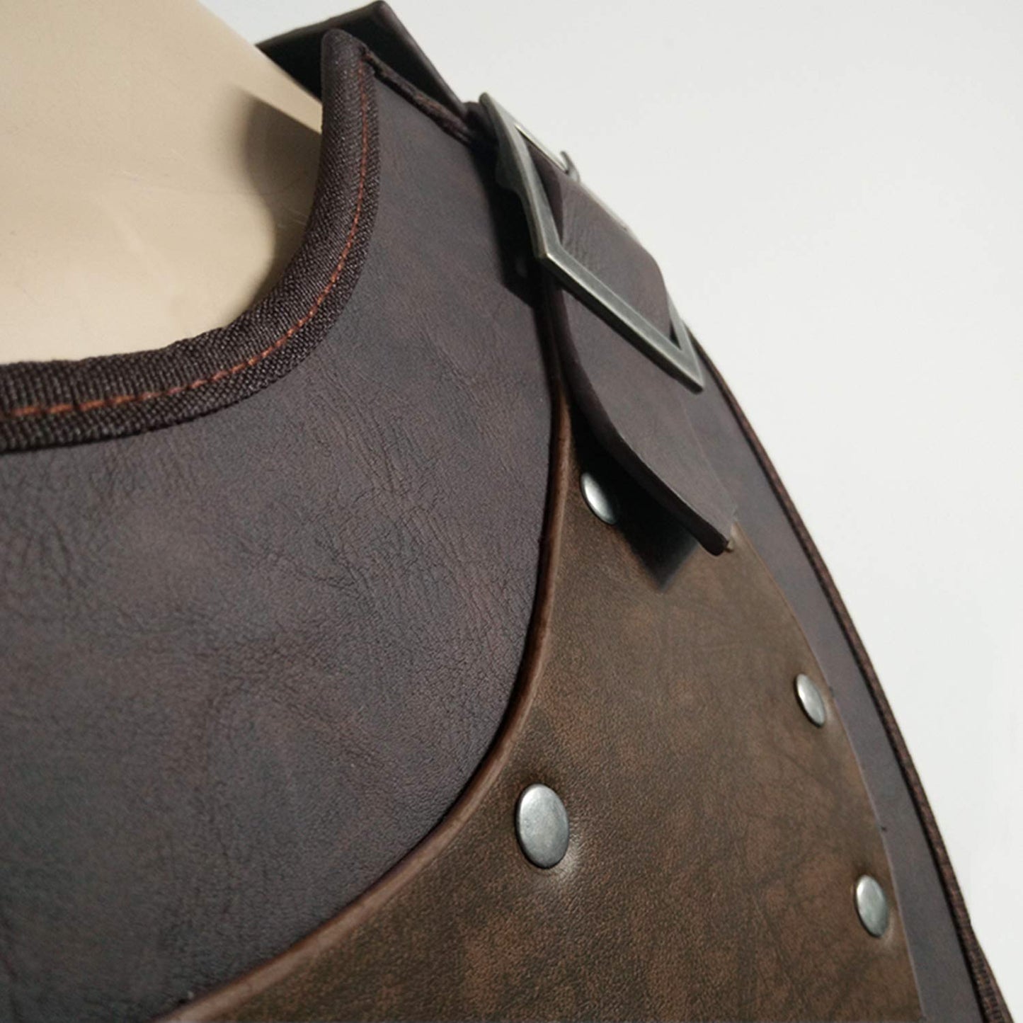 HiiFeuer Viking Warrior PU Leather Chest Armor, Retro Knight Leather Body Armor, Medieval Armor for LARP/Cosplay
