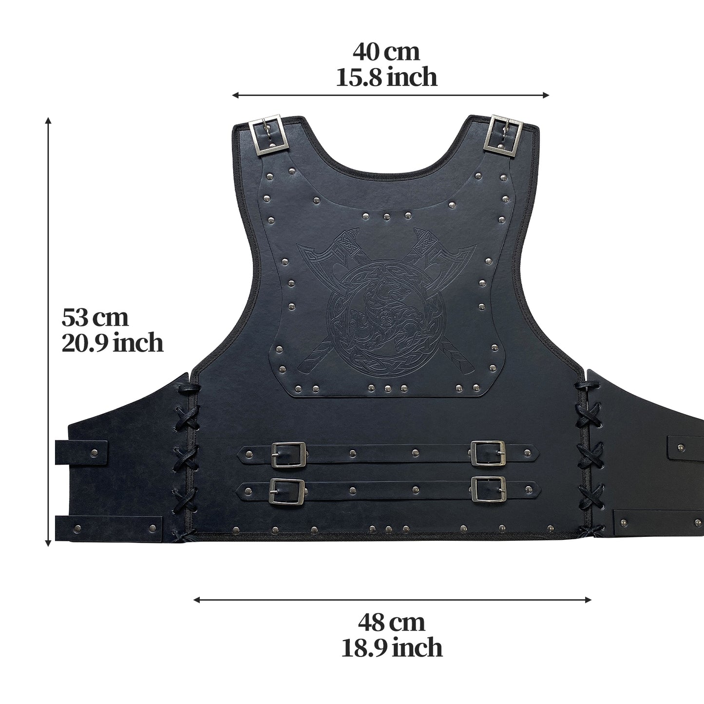 HiiFeuer Viking Warrior PU Leather Chest Armor, Retro Knight Leather Body Armor, Medieval Armor for LARP/Cosplay
