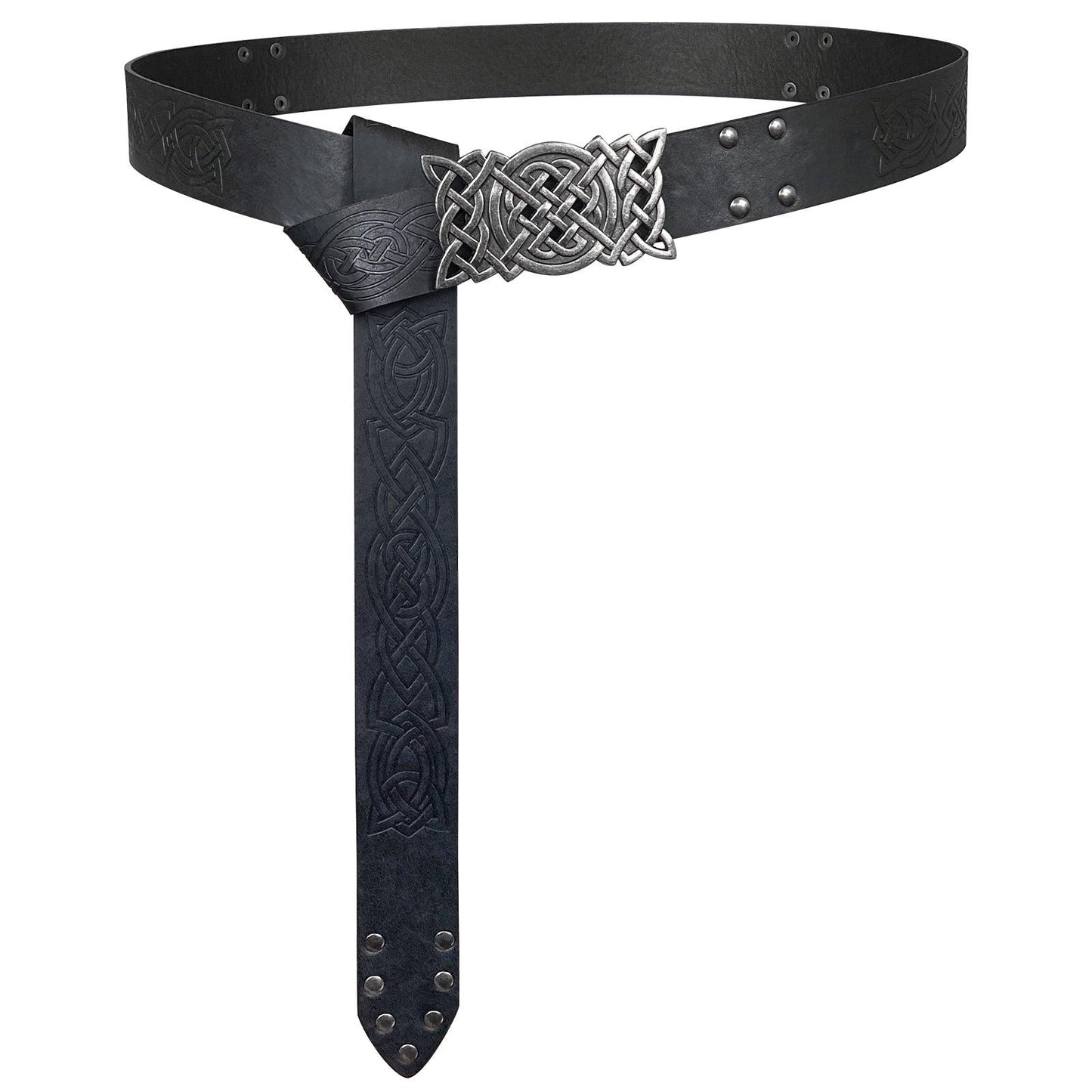 HiiFeuer Viking Embossed Buckle Belt, Nordic Faux Leather Knight Belt, Retro Medieval Warrior Belt for LARP Cosplay Halloween