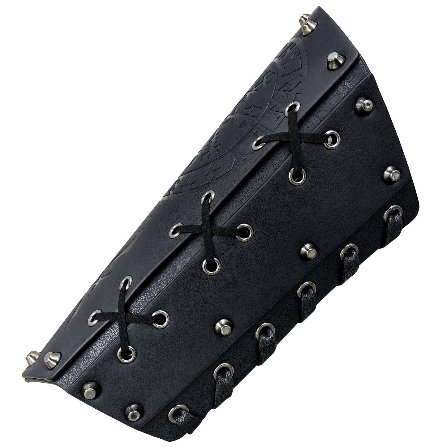 HiiFeuer Medieval Embossed Arm Bracers, Retro Faux Leather Knight Arm Gauntlets, Vintage Renaissance Arm Guards