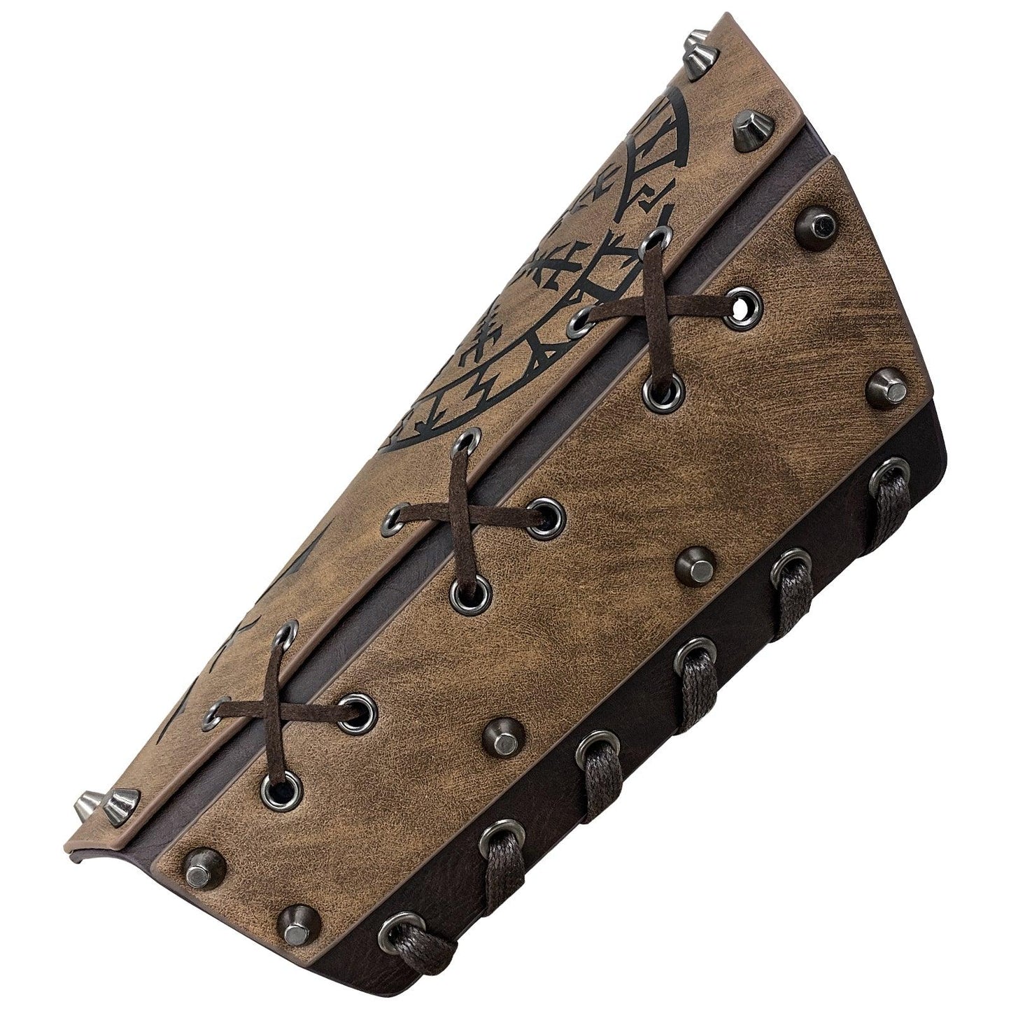 HiiFeuer Medieval Embossed Arm Bracers, Retro Faux Leather Knight Arm Gauntlets, Vintage Renaissance Arm Guards