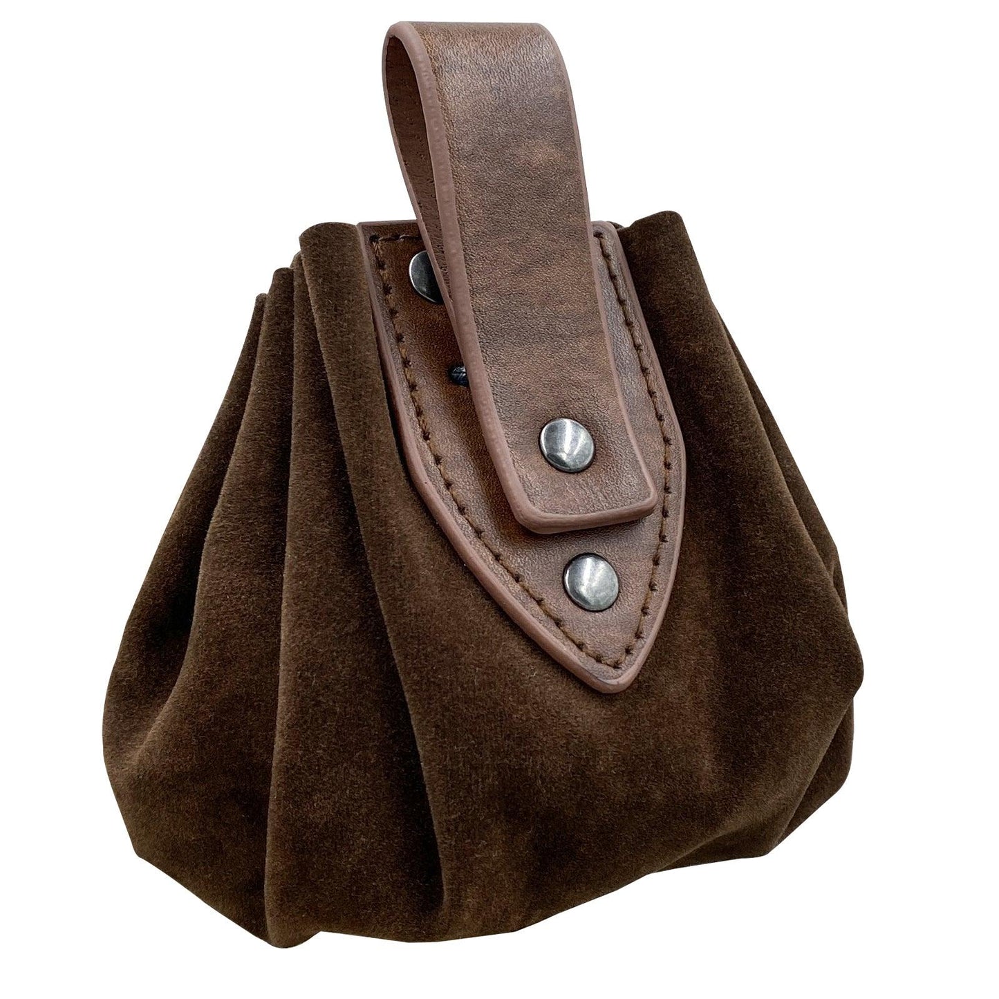 HiiFeuer Vintage Medieval Faux Leather Drawstring Pouch, Middle Ages Portable Coin Purse, Rivets Belt Pouch Dice Bag For LARP Ren Faire