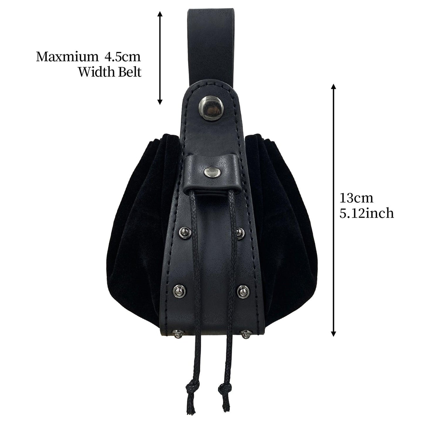 HiiFeuer Vintage Medieval Faux Leather Drawstring Pouch, Middle Ages Portable Coin Purse, Rivets Belt Pouch Dice Bag For LARP Ren Faire