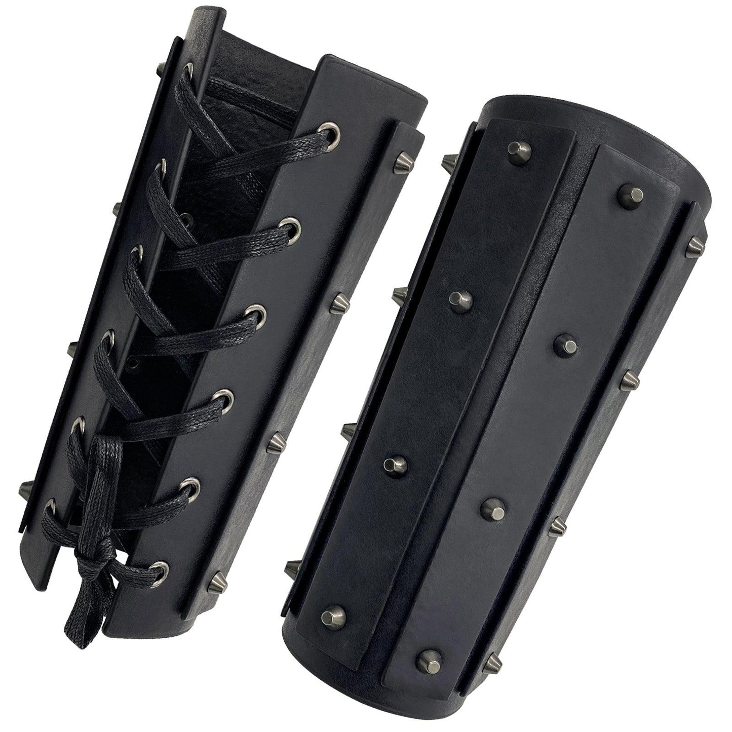 HiiFeuer Medieval Brigandine Arm Guards, Mercenary Faux Leather Gauntlet, Vintage Renaissance Knight Arm Bracers