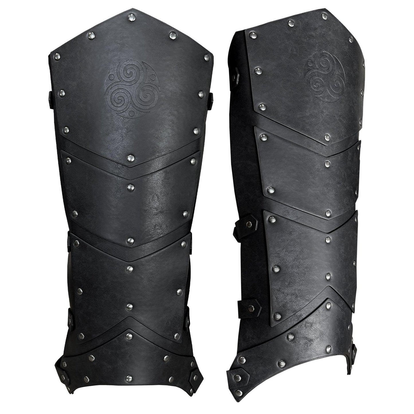 HiiFeuer Medieval Faux Leather Leg Gaiters, Vintage Middle Ages Knight Leg Armor, Mercenary Leg Guards for LARP