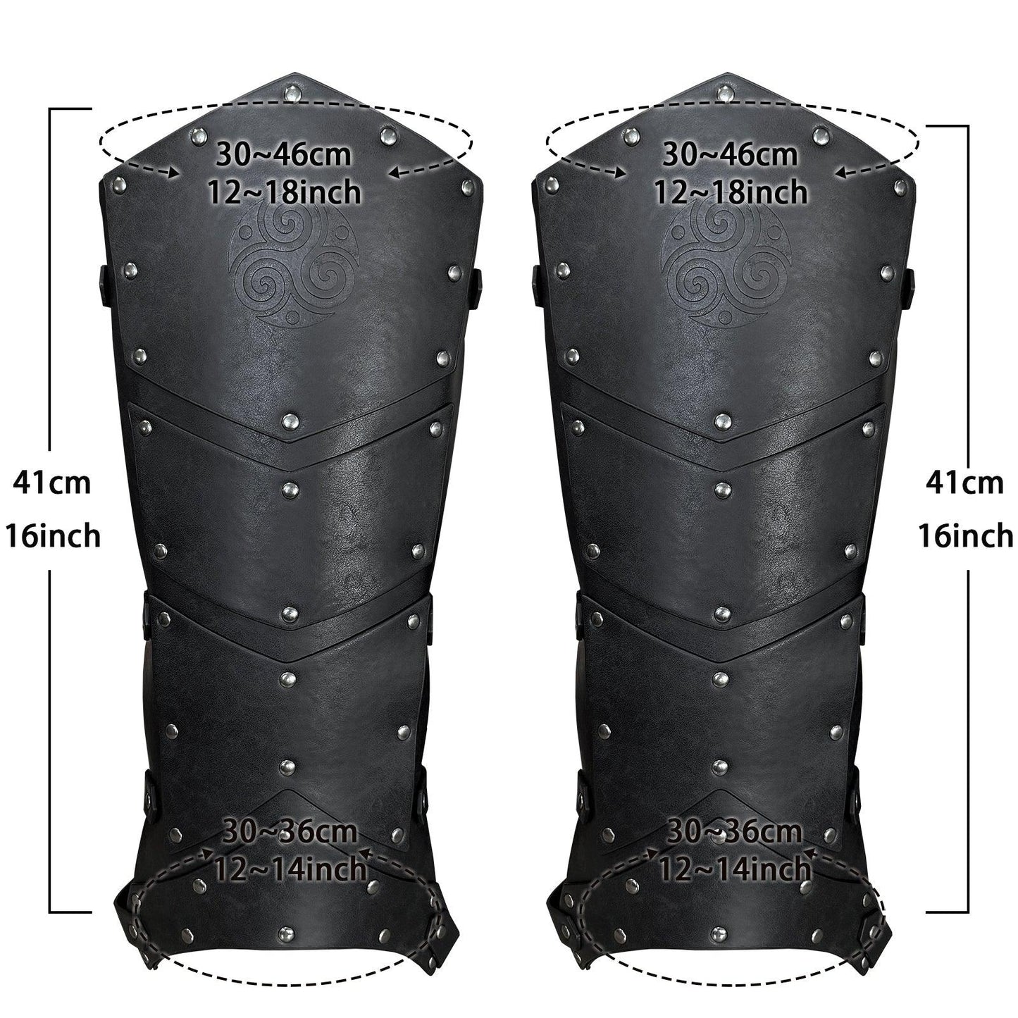 HiiFeuer Medieval Faux Leather Leg Gaiters, Vintage Middle Ages Knight Leg Armor, Mercenary Leg Guards for LARP