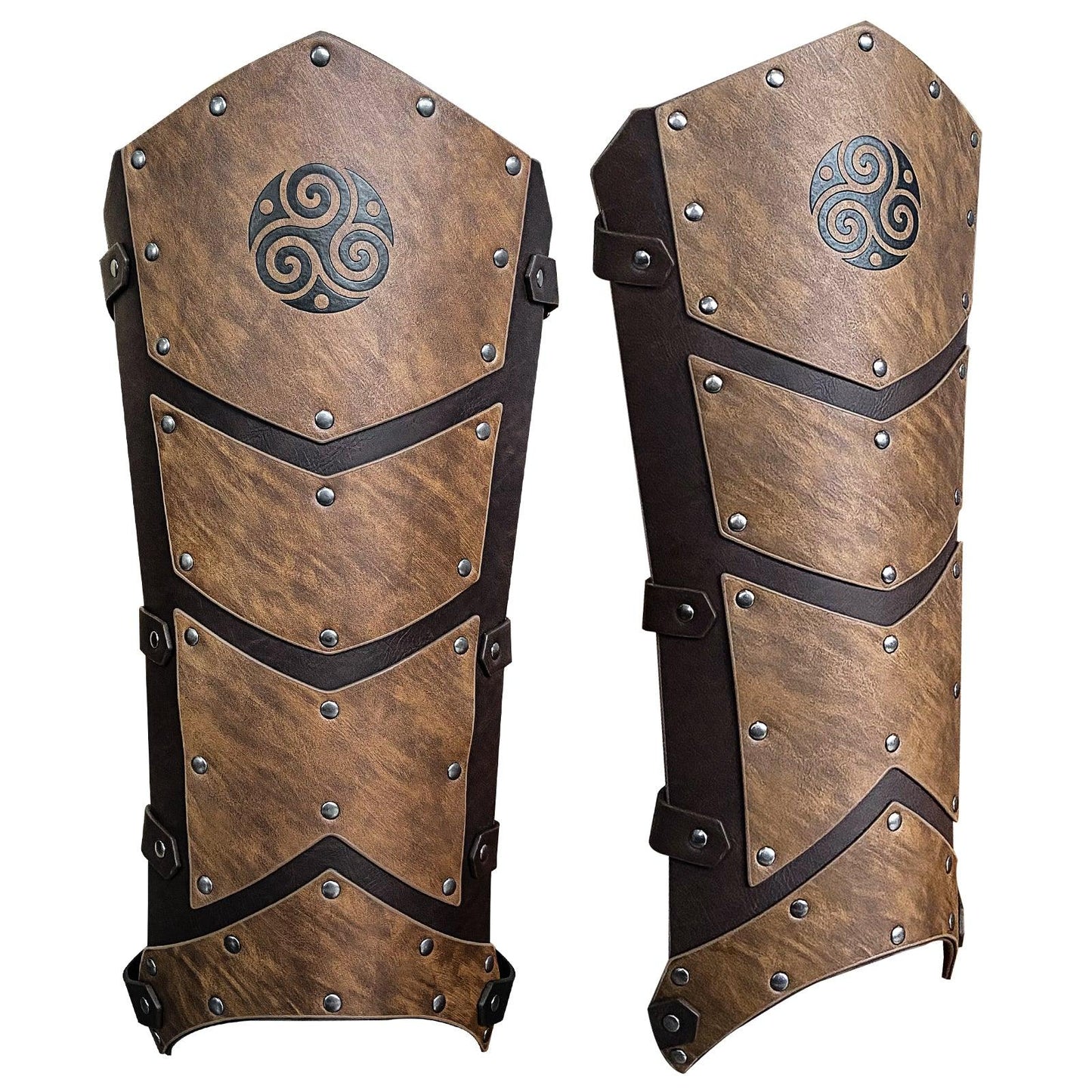 HiiFeuer Medieval Faux Leather Leg Gaiters, Vintage Middle Ages Knight Leg Armor, Mercenary Leg Guards for LARP