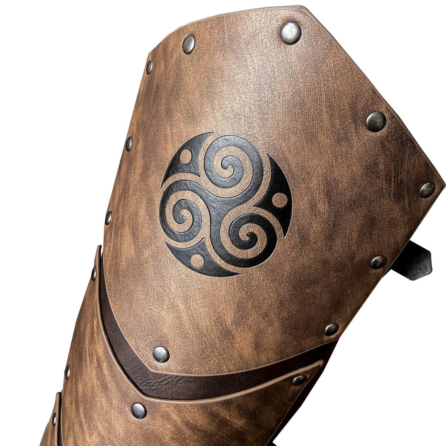 HiiFeuer Medieval Faux Leather Leg Gaiters, Vintage Middle Ages Knight Leg Armor, Mercenary Leg Guards for LARP