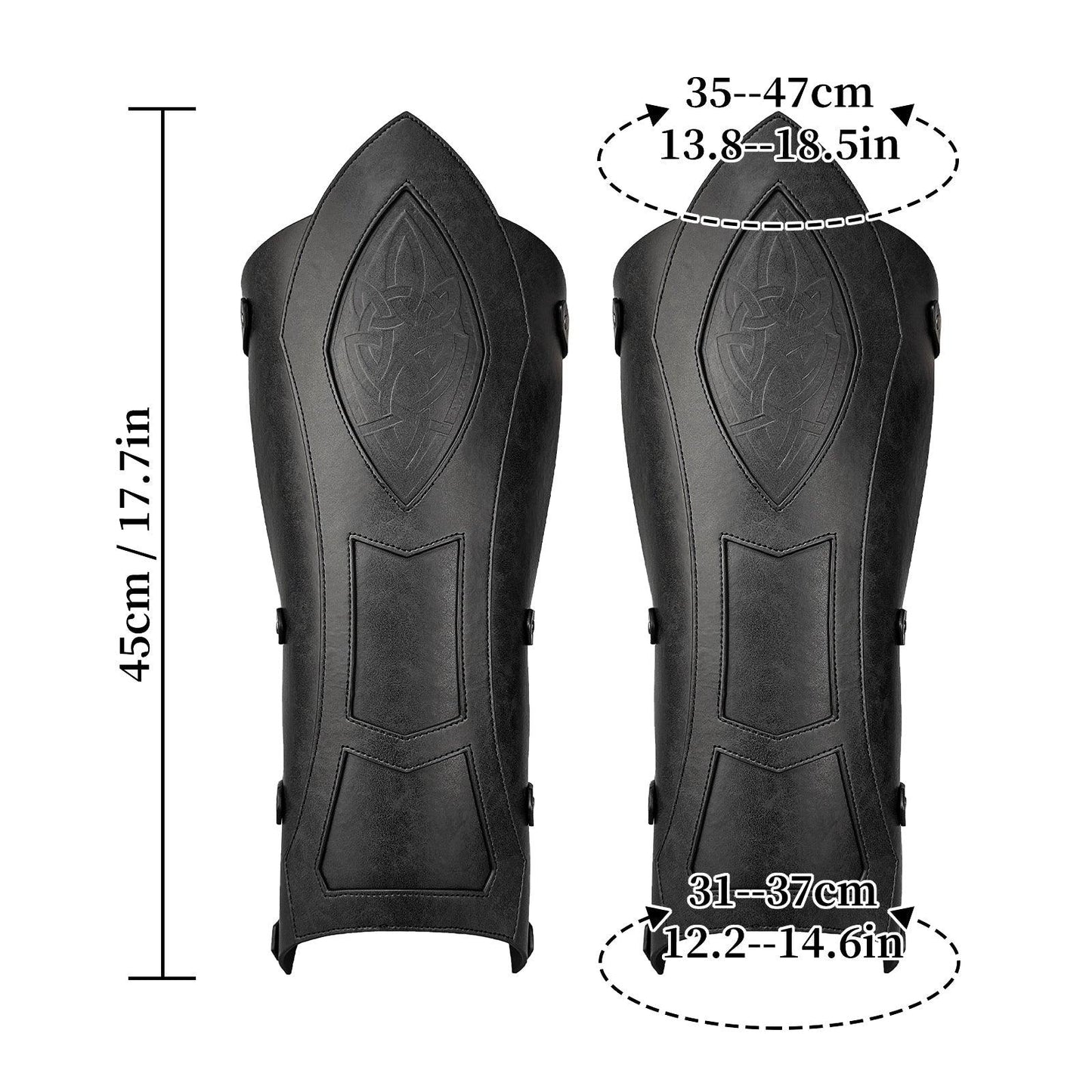 HiiFeuer Medieval Faux Leather Leg Gaiters, Vintage Middle Ages Knight Leg Armor, Mercenary Leg Guards for LARP