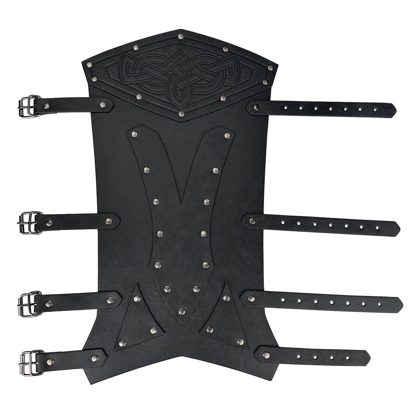 HiiFeuer Medieval Faux Leather Leg Gaiters, Vintage Middle Ages Knight Leg Armor, Mercenary Leg Guards for LARP