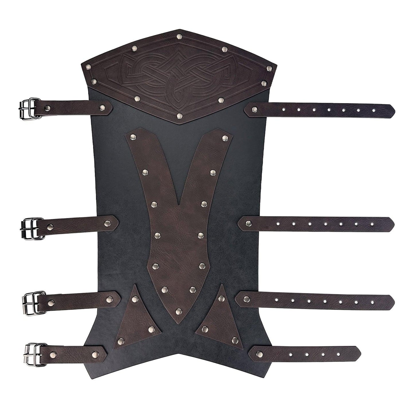 HiiFeuer Medieval Faux Leather Leg Gaiters, Vintage Middle Ages Knight Leg Armor, Mercenary Leg Guards for LARP