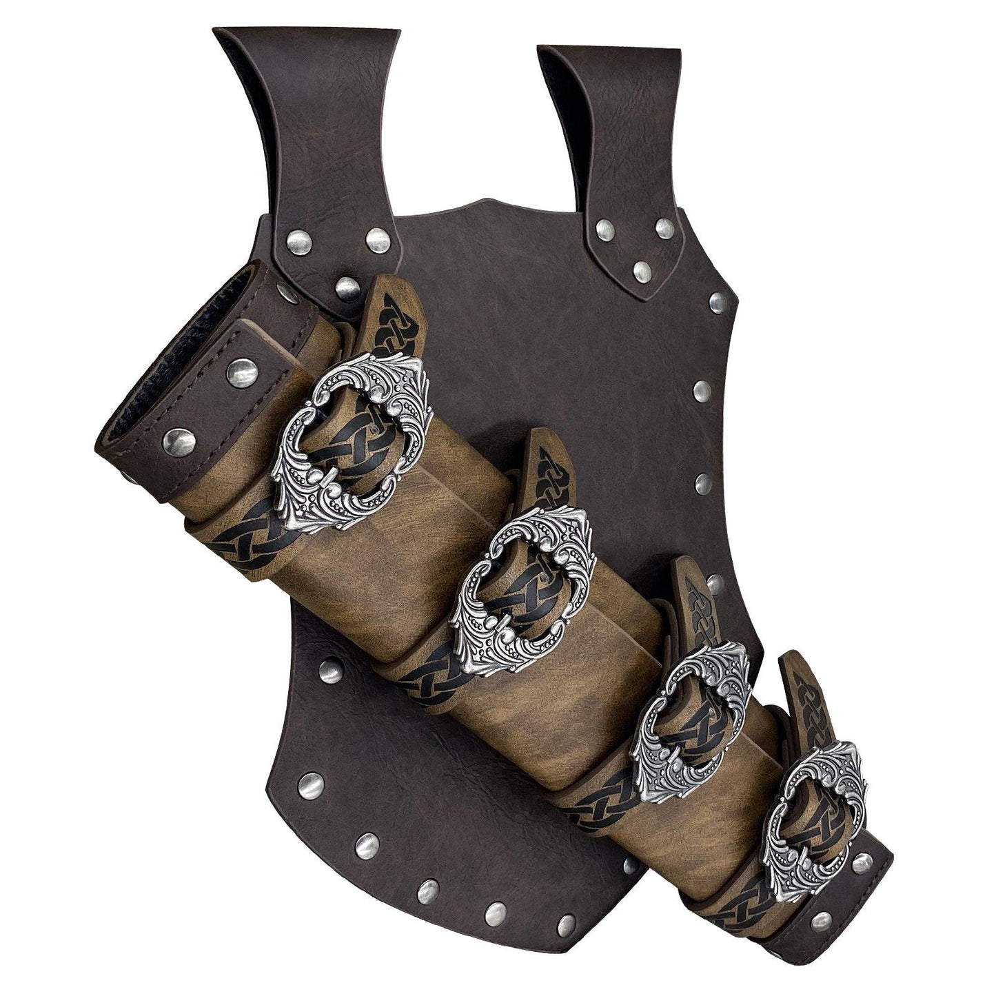 HiiFeuer Medieval Faux Leather Sword Frog, Vintage Middle Ages Sword Holster, Mercenary Knight Adjustable Dagger Holster