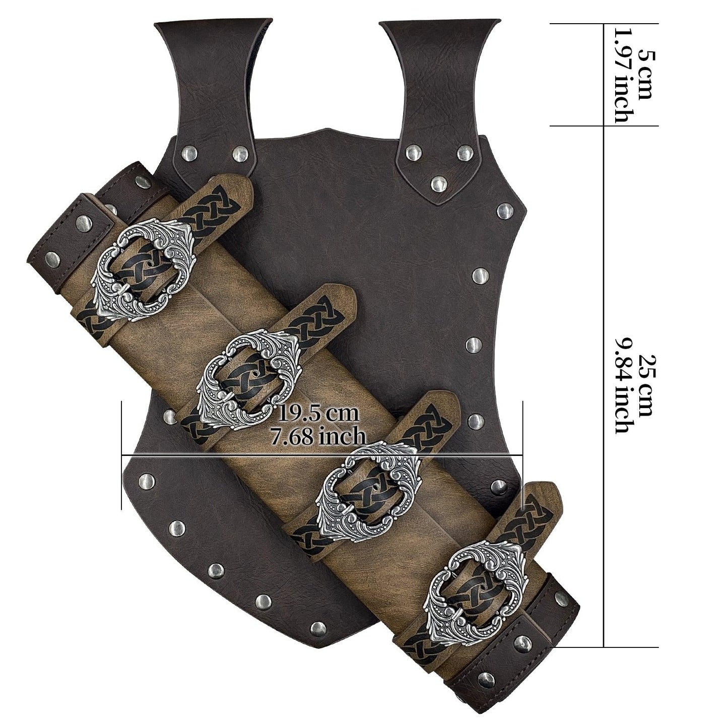 HiiFeuer Medieval Faux Leather Sword Frog, Vintage Middle Ages Sword Holster, Mercenary Knight Adjustable Dagger Holster