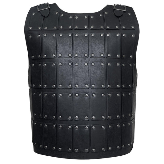 HiiFeuer Medieval Studded Leather Armor, Vintage Mercenary Body Armor Faux Leather, Adjustable Chest Armor for LARP Costume