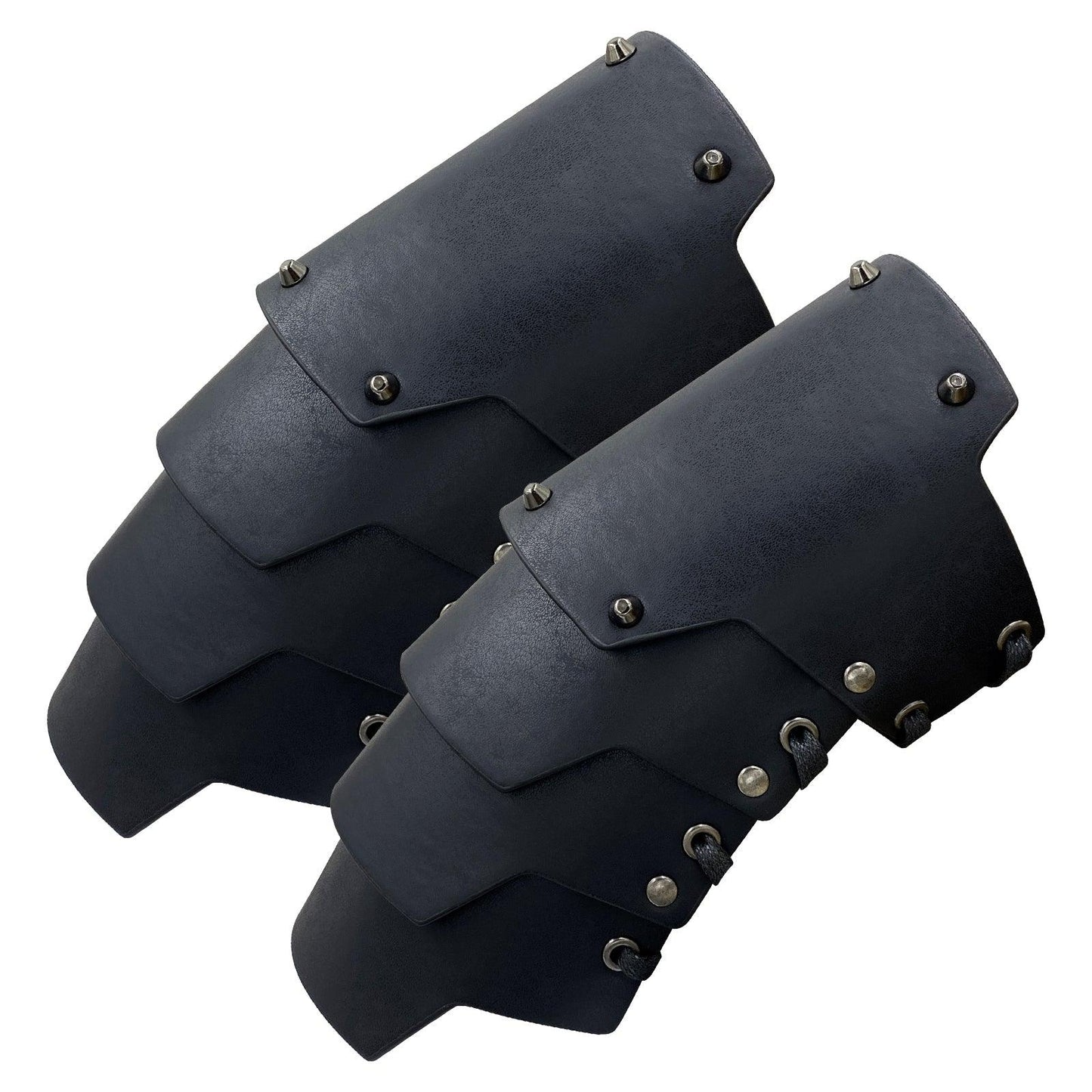HiiFeuer Medieval Faux Leather 4 Layers Bracers Arm Armor, Middle Ages Mercenary Gauntlets, Costume Knight Archer Arm Guards