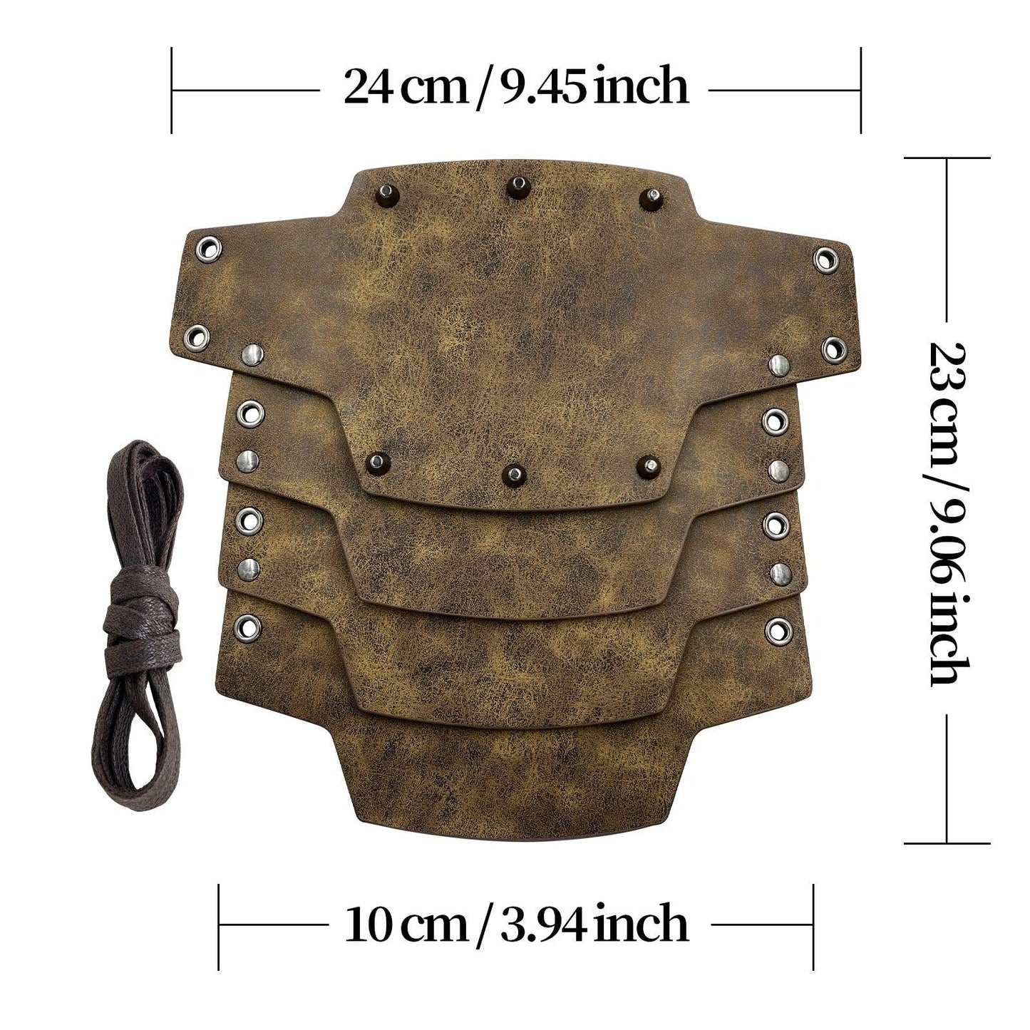 HiiFeuer Medieval Faux Leather 4 Layers Bracers Arm Armor, Middle Ages Mercenary Gauntlets, Costume Knight Archer Arm Guards