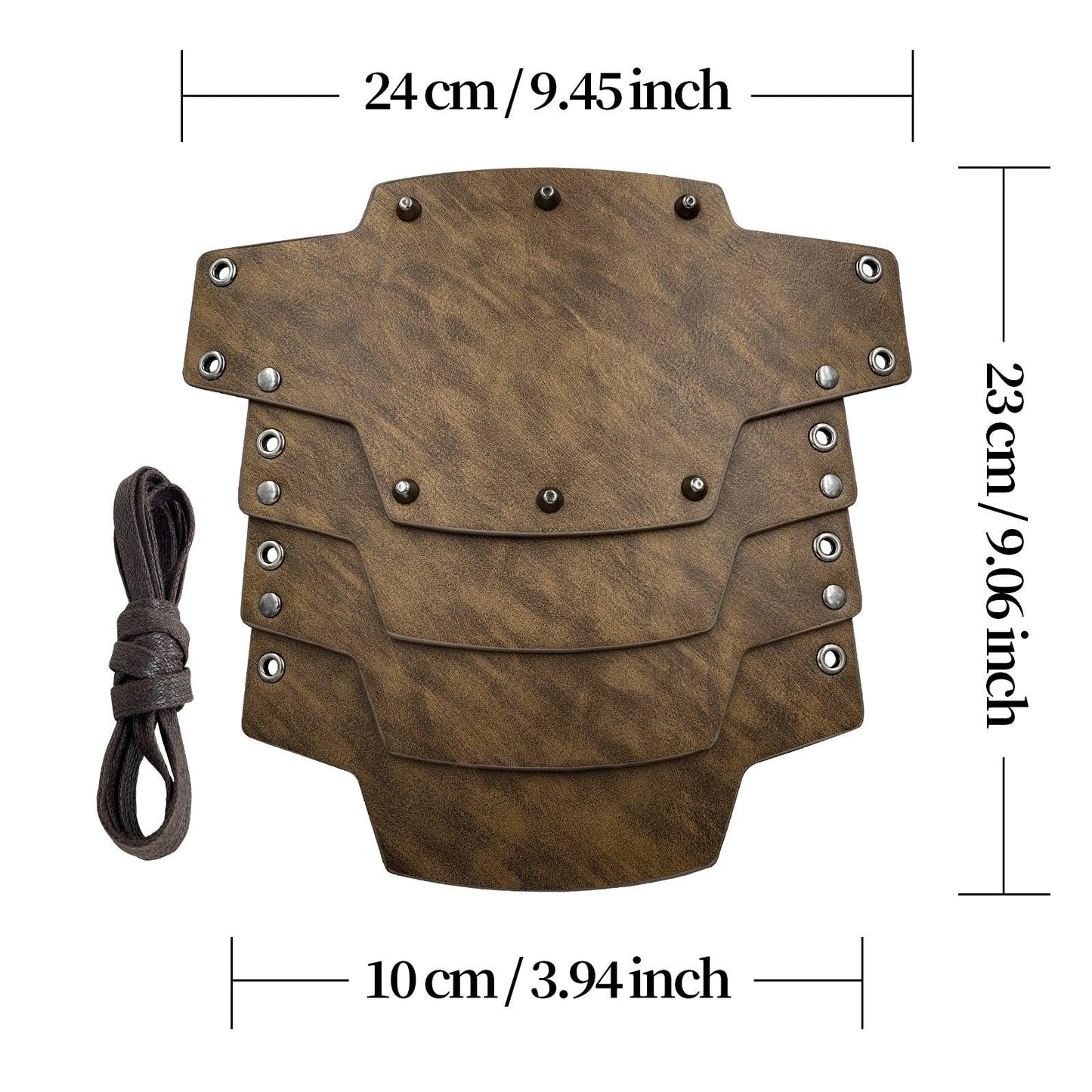 HiiFeuer Medieval Faux Leather 4 Layers Bracers Arm Armor, Middle Ages Mercenary Gauntlets, Costume Knight Archer Arm Guards