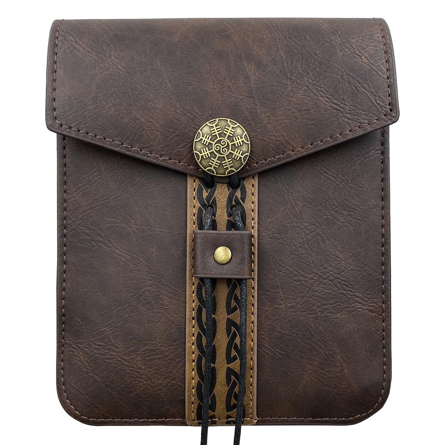 HiiFeuer Vintage Medieval Faux Leather Belt Bag, Retro Middle Ages Belt Pouch Waist bag, Portable Side Pack For LARP Ren Faire