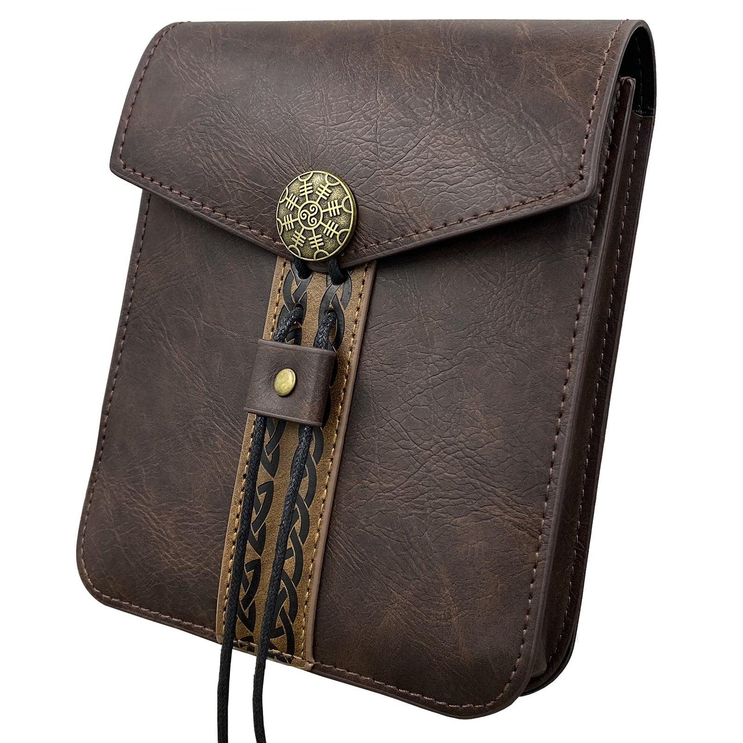 HiiFeuer Vintage Medieval Faux Leather Belt Bag, Retro Middle Ages Belt Pouch Waist bag, Portable Side Pack For LARP Ren Faire