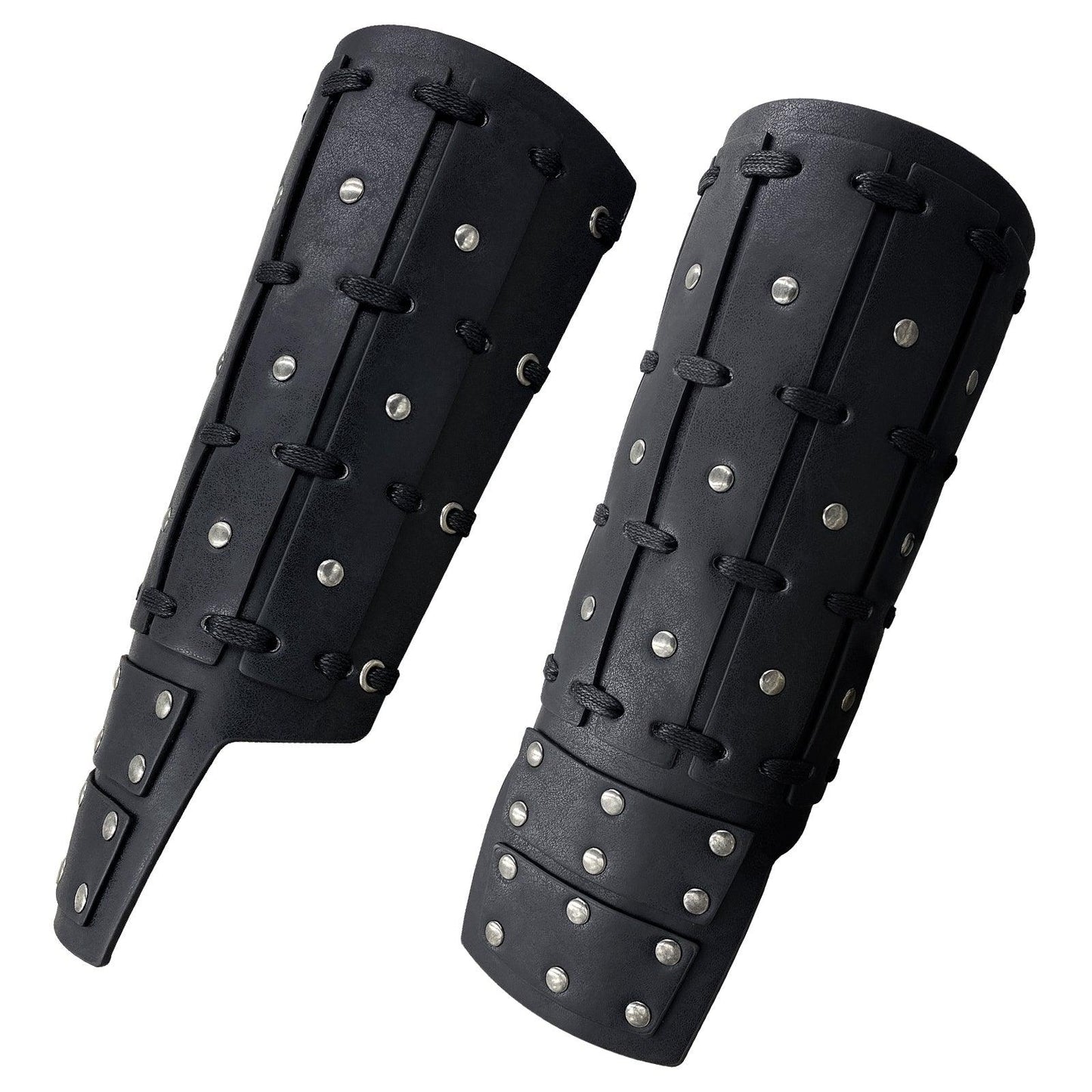 HiiFeuer Medieval Studded Faux Leather Bracers, Vintage Mercenary Arm Guards, Knight Archer Gauntlets for Ren Faire